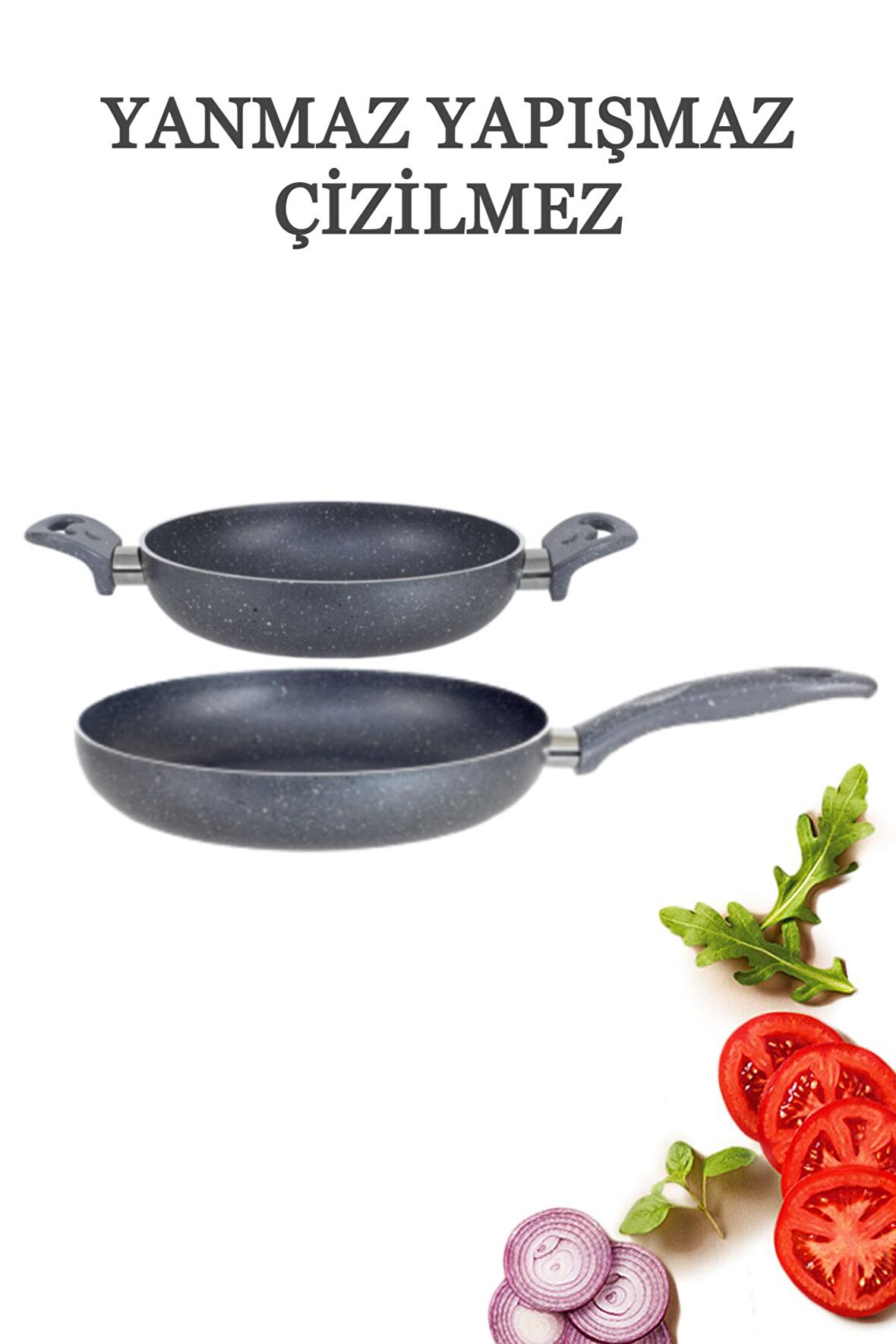 Granit Tava 26 Cm & Çift Kulp Omlet 22 Cm 2'Li Set