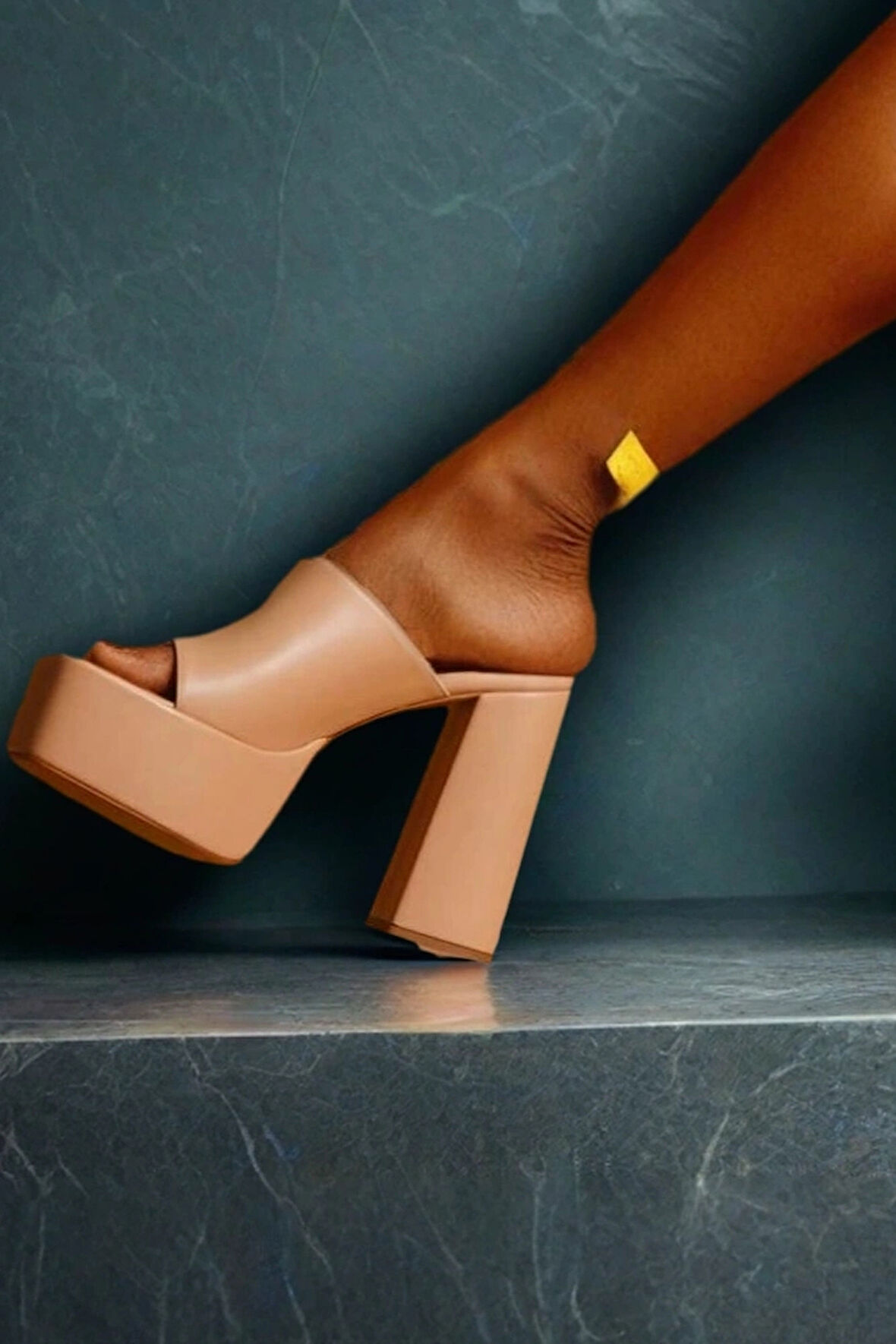 Kadın Moda Yüksek Platform Kalın Topuklu Ayakkabı Şık ve Zarif Abiye Ayakkabı