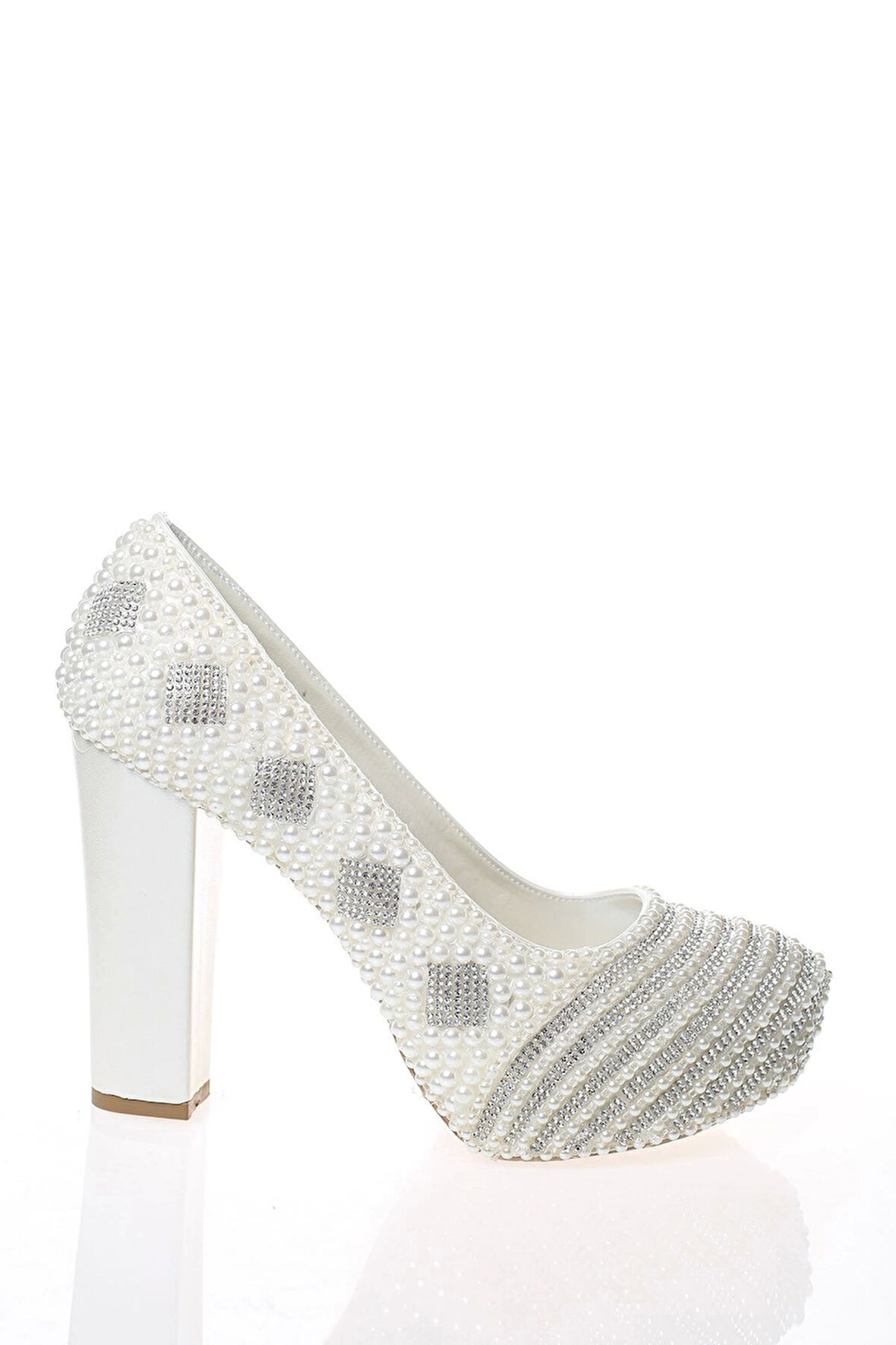Kadın Sedef Inci Taş Işlemeli Gelin Ayakkabı Kadın Topuklu Abiye Ayakkabı Şık Gece Ayakkabısı