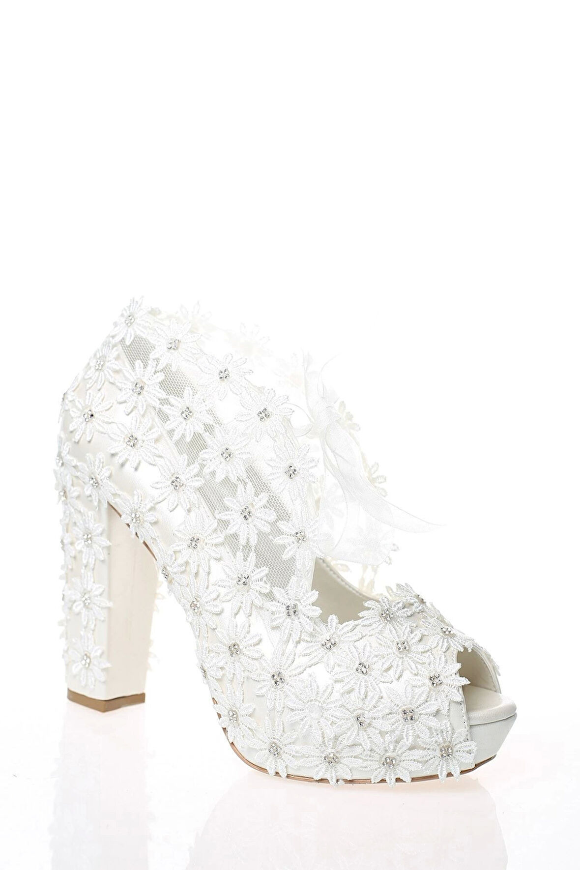 Kadın Beyaz Sedef Inci Taş Işlemeli Gelin Ayakkabı Kadın Topuklu Abiye Ayakkabı Şık Gece Ayakkabısı