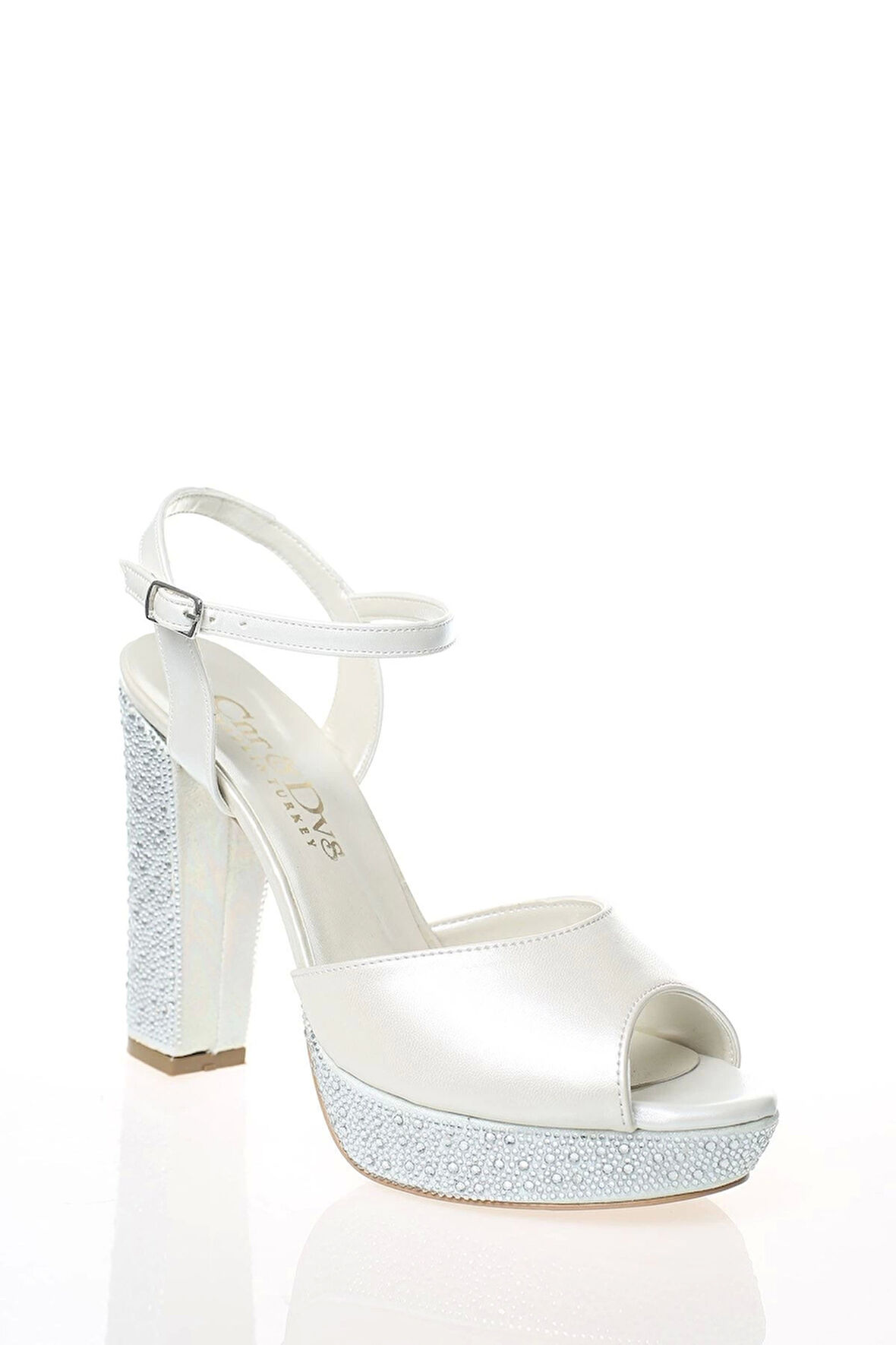 Kadın Beyaz Abiye Ayakkabı Kadın Topuklu Şık Gece Ayakkabısı Zarif Tasarım Yüksek Topuk