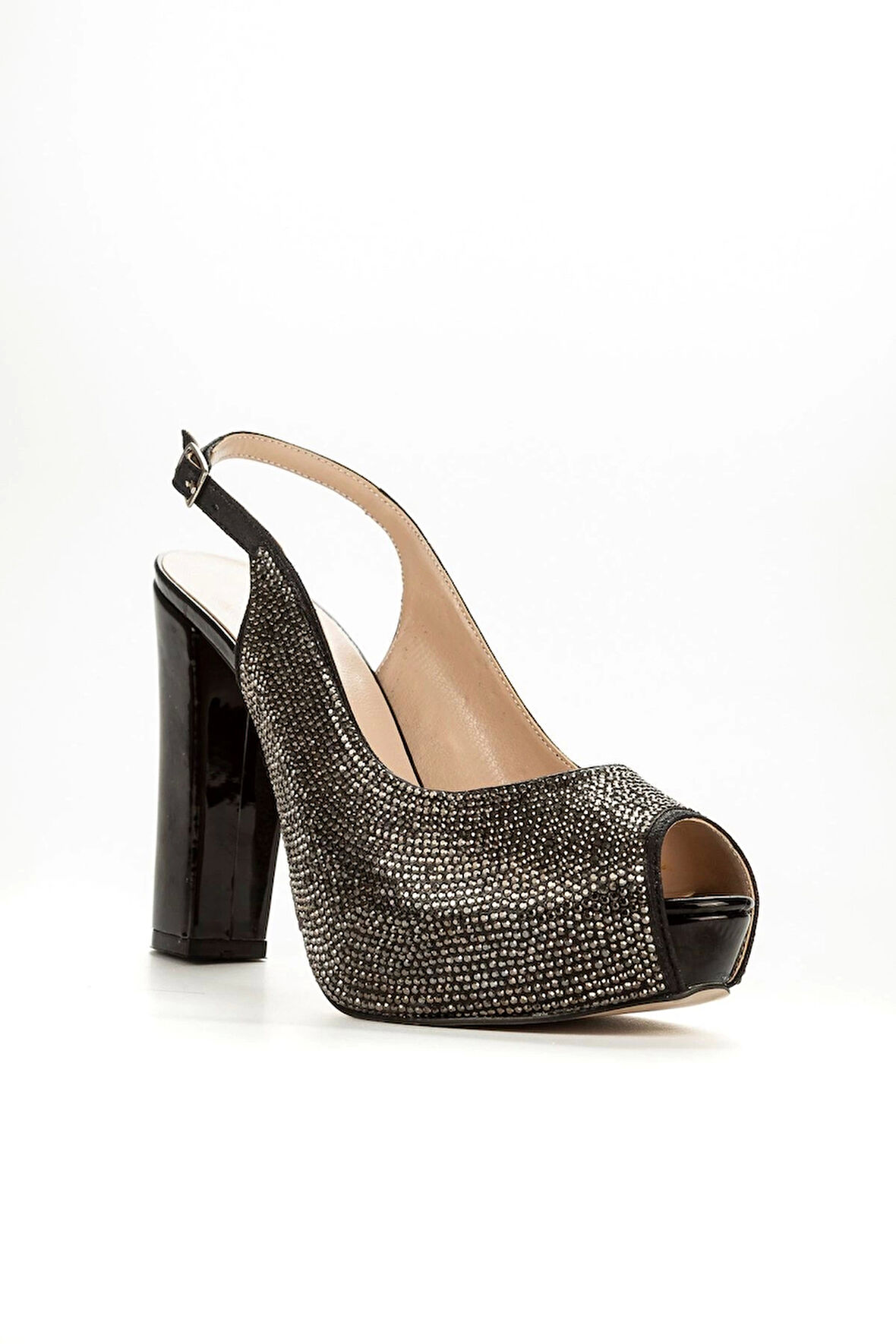 Gold Ayna Full Taş Topuklu Kadın Abiye Ayakkabı Kadın Topuklu Şık Gece Ayakkabısı Yüksek Topuk