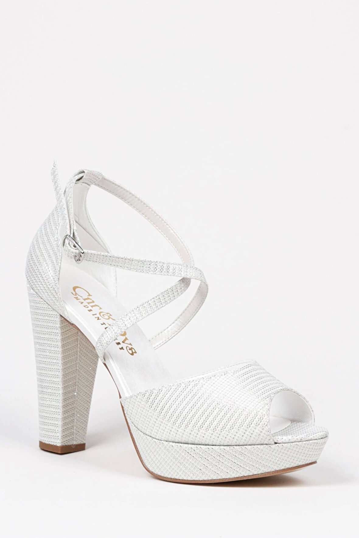 Gümüş Mercan Kadın Topuklu Abiye Ayakkabı Şık Gece Ayakkabısı Zarif Tasarım Yüksek Topuk