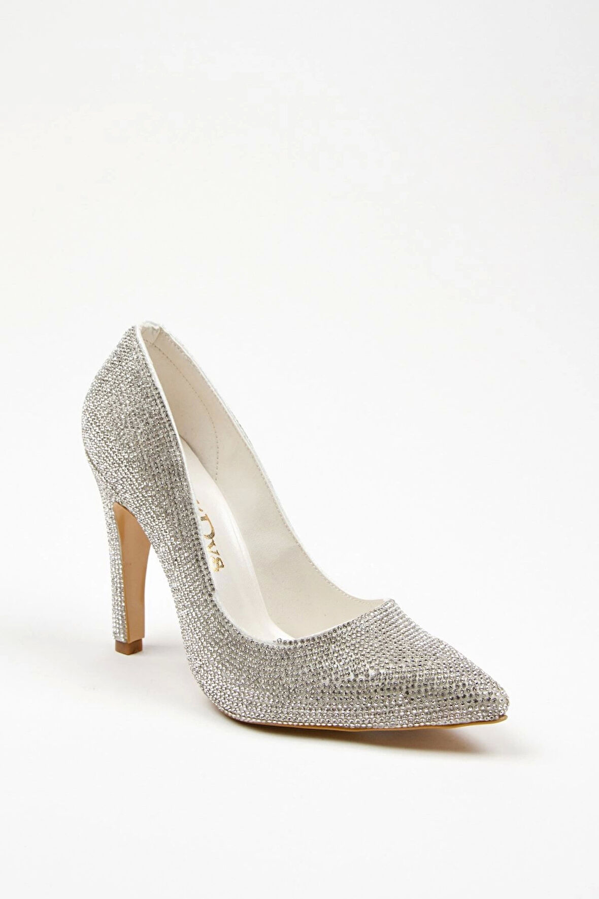 Gold Full Taş Aynalı Klasik Topuklu Kadın Abiye Ayakkabı Kadın Topuklu Şık Gece Ayakkabısı