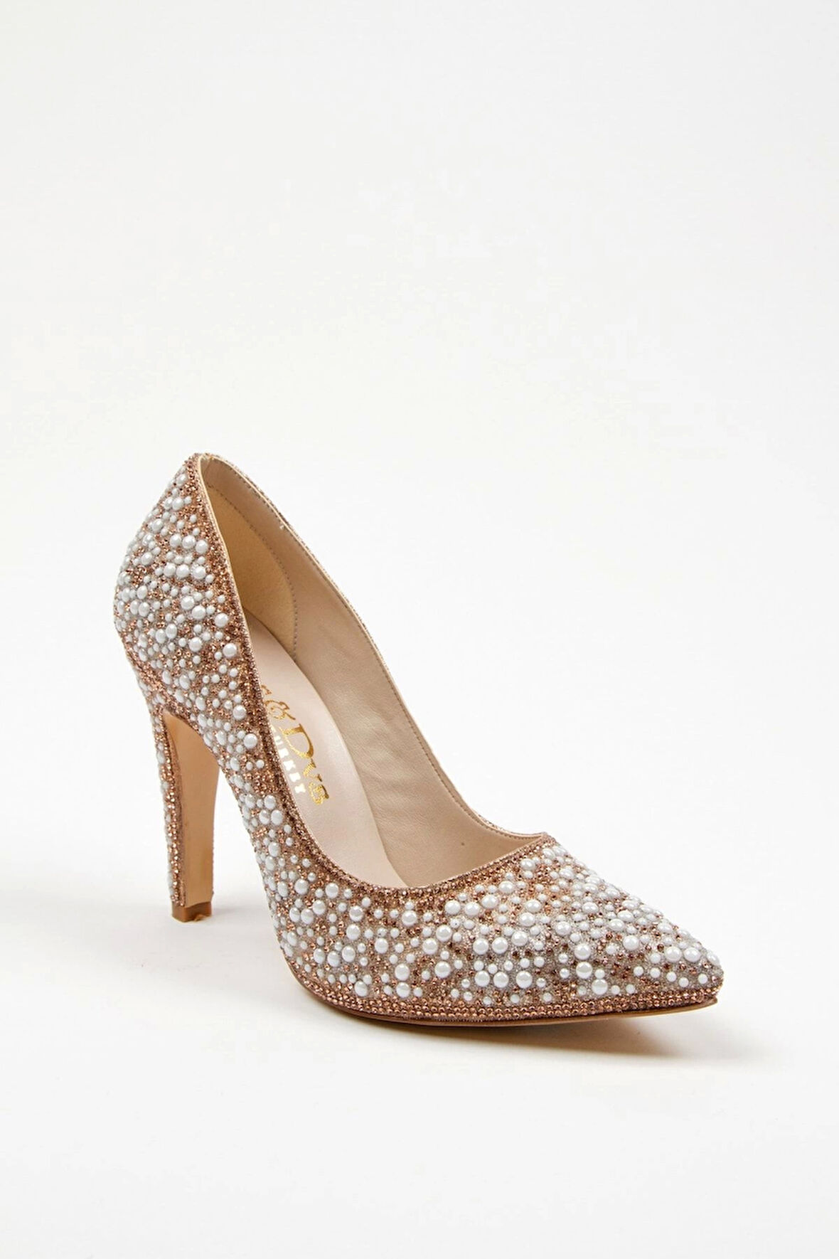 Gold Full Inci Aynalı Klasik Topuklu Kadın Abiye Ayakkabı Kadın Topuklu Şık Gece Ayakkabısı