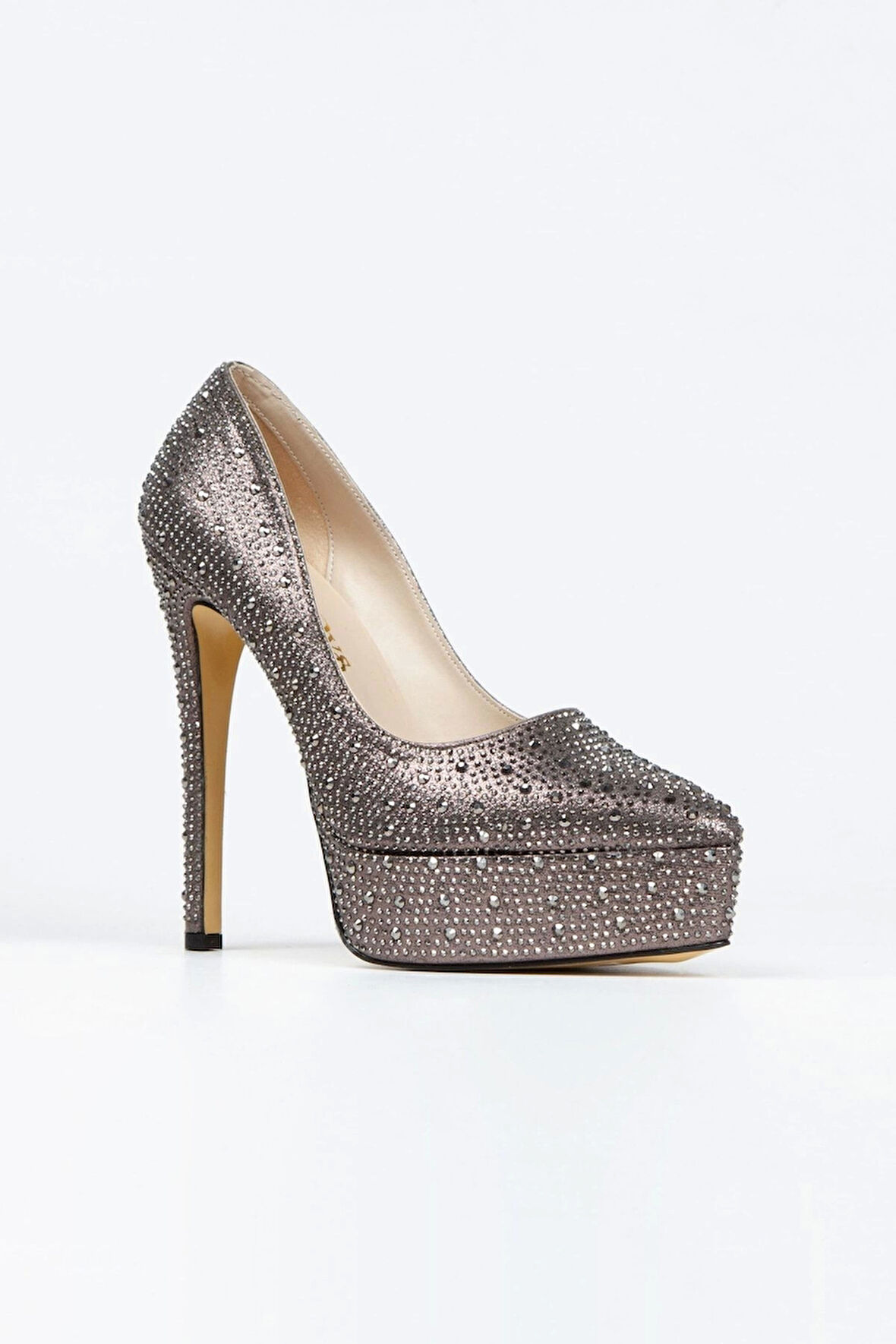 Gold Sultan Taşlı Klasik Sivri Ince Topuklu Sivir Platformlu Kadın Abiye Ayakkabı Kadın Topuklu Şık