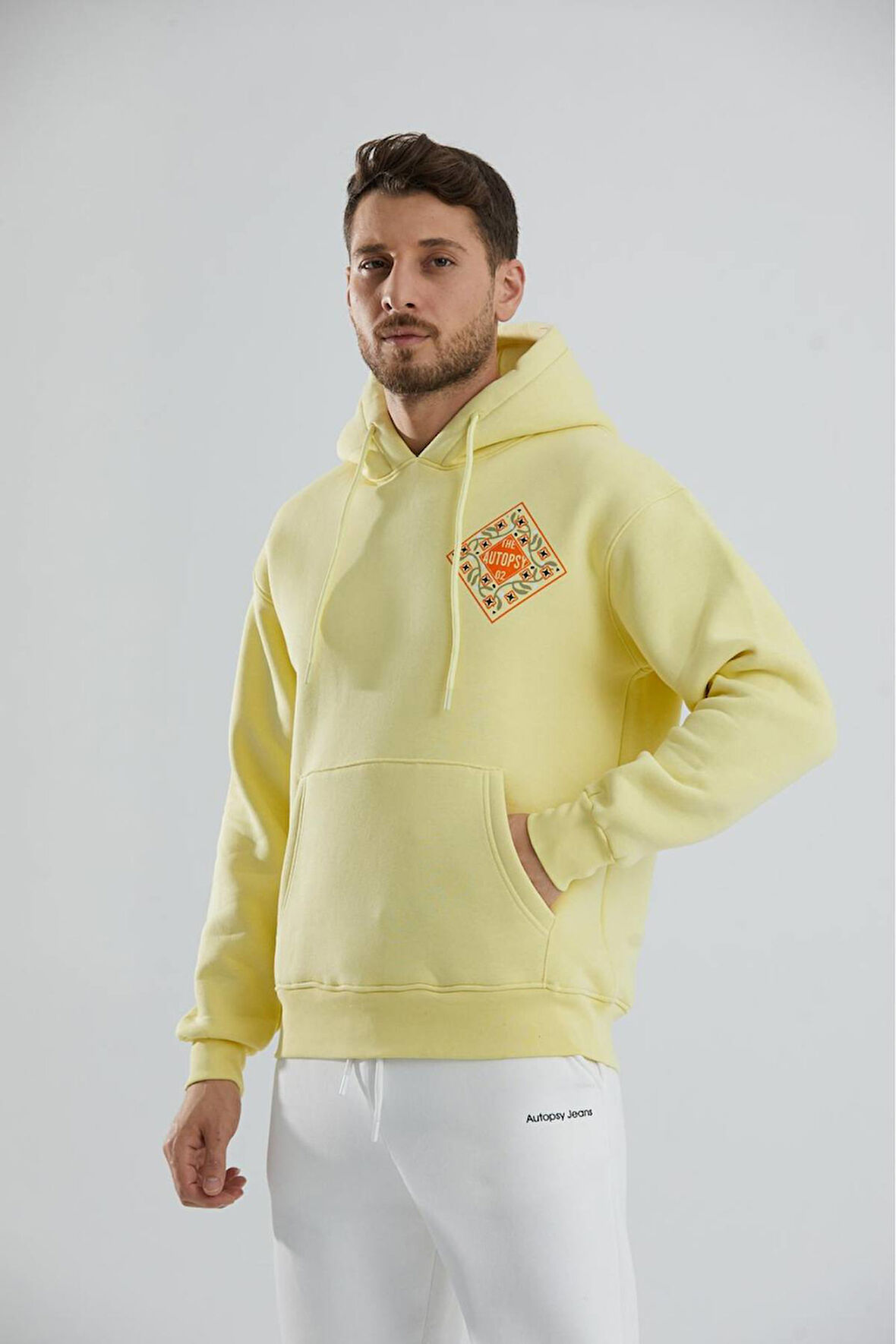 Baskılı İçi Polarlı Kapüşonlu Unisex Sweatshirt