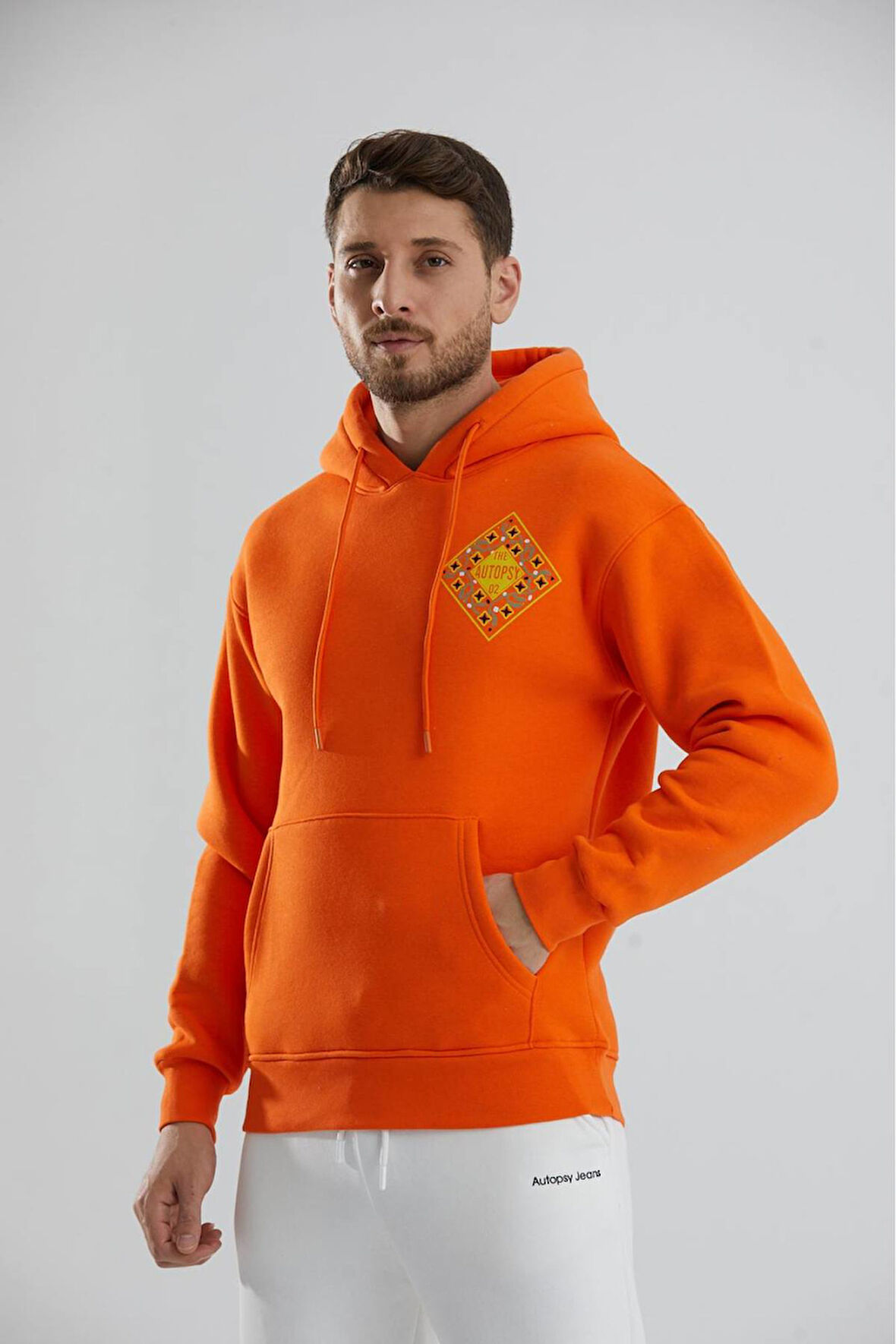 Baskılı İçi Polarlı Kapüşonlu Unisex Sweatshirt