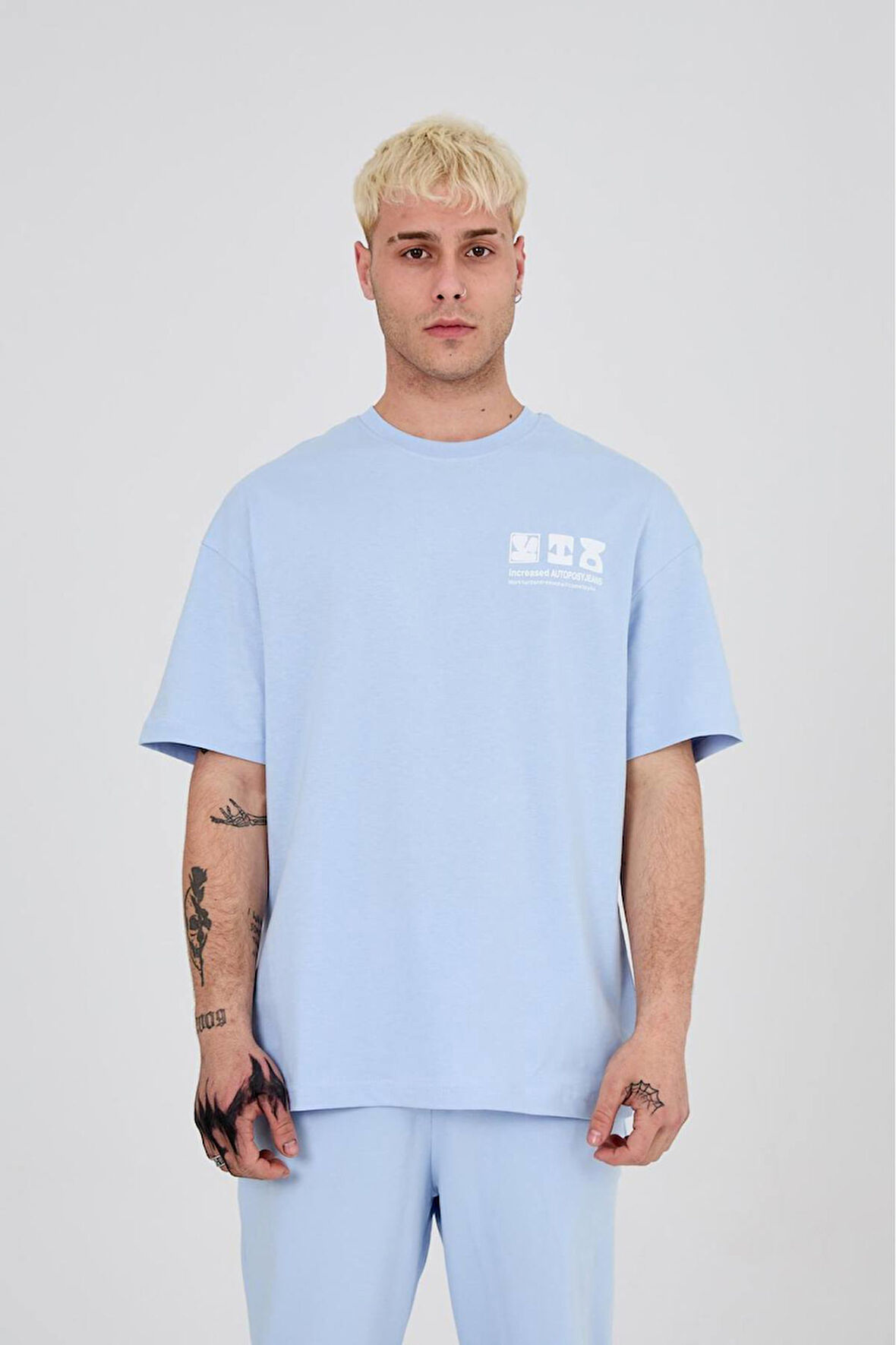 Relaxed Fit Baskılı Bisiklet Yaka Kısa Kol T-Shirt