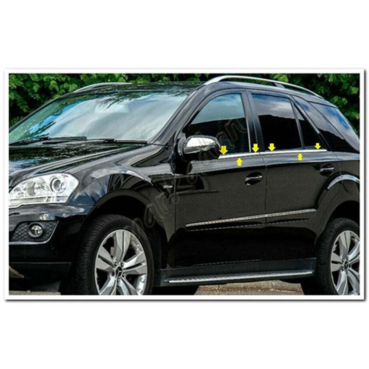 DB Chrome Mercedes ML Klasse W164 Cam Çıtası Nikelajı 2006-2011 4 Parça P.Çelik