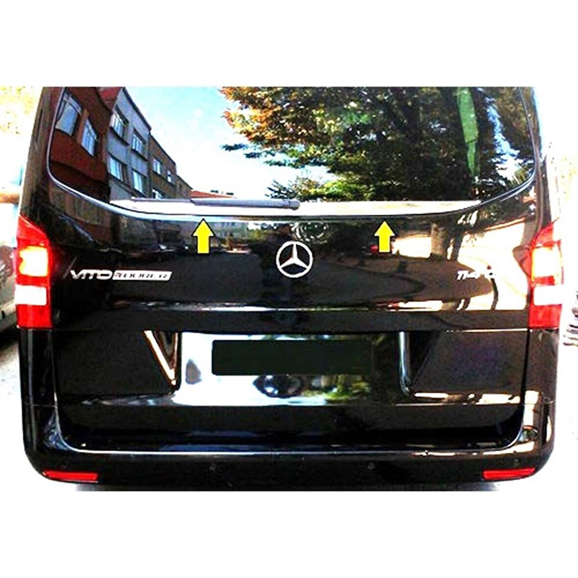 DB Chrome Mercedes Vito Bagaj Camı Alt Çıtası 2014 Sonrası P.Çelik