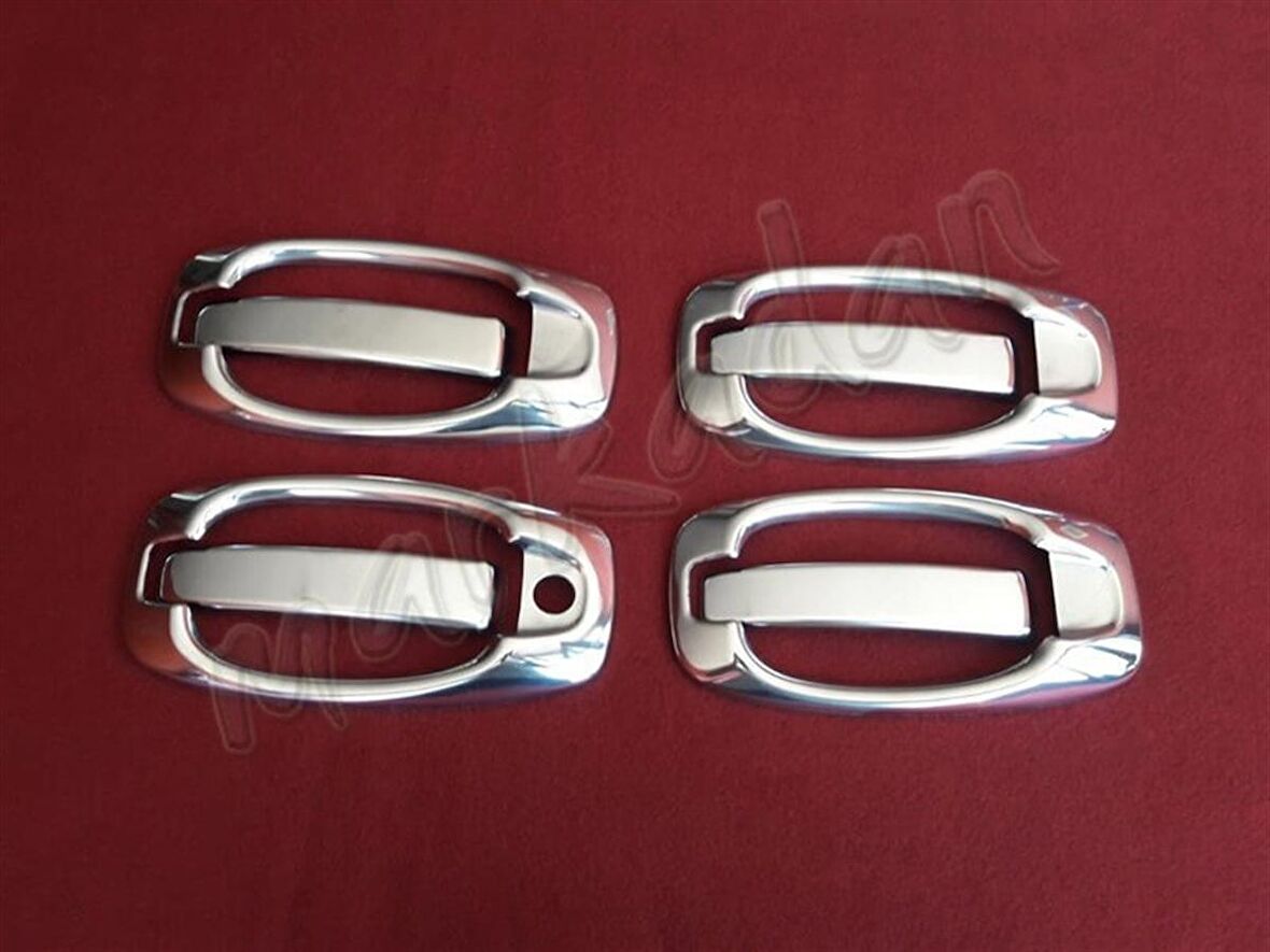 DB Chrome Peugeot Bipper Kapı Kolu Nikelajı 2008 Sonrası 4 Kapı 8 Parça Set P.Çelik