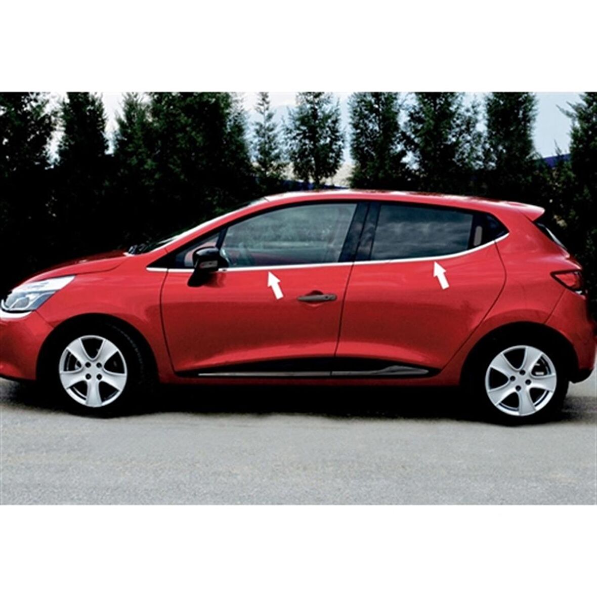 DB Chrome Renault Clio 4 HB Cam Çıtası Nikelajı 2012-2020 8 Parça P.Çelik