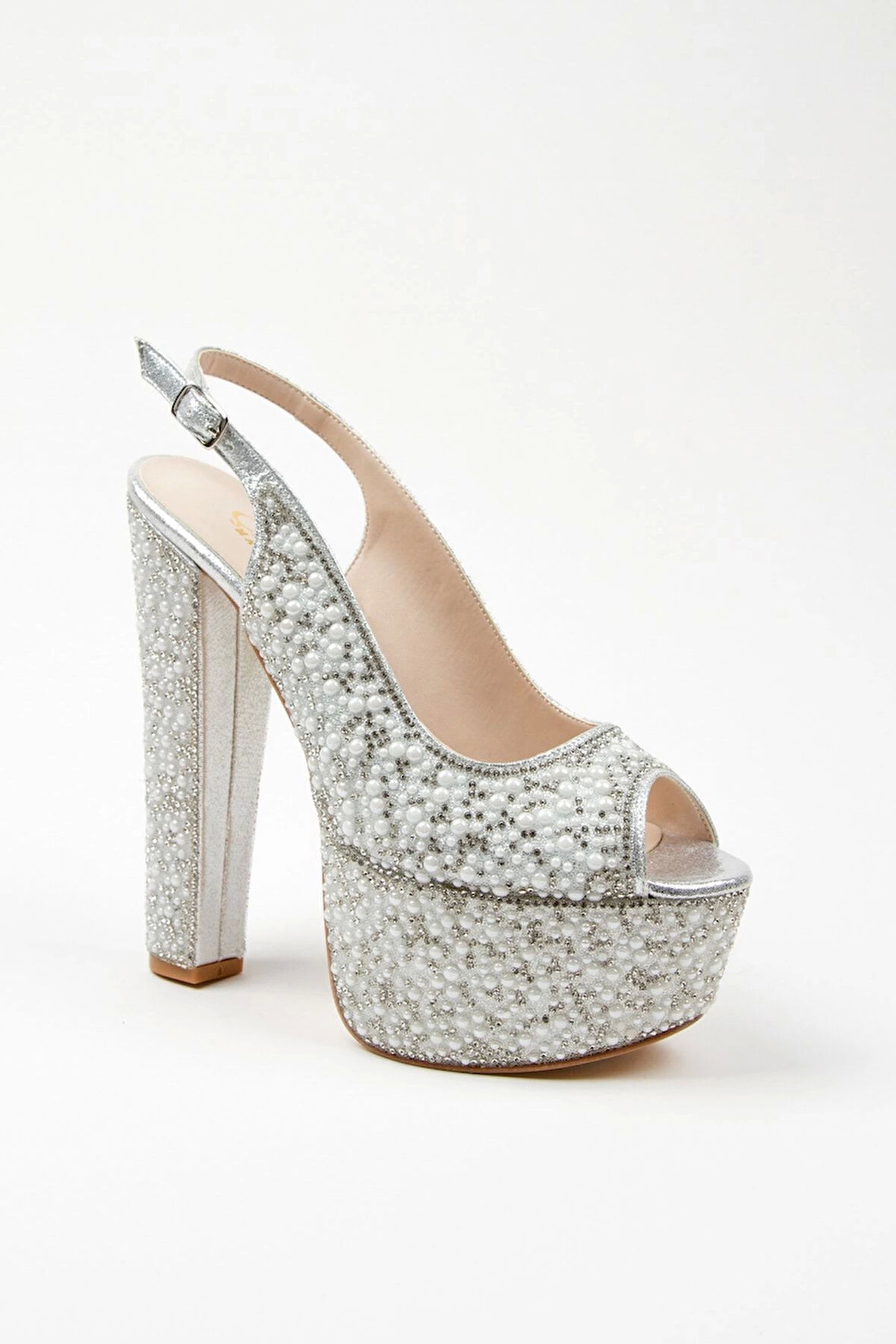 Gold Sultan Full Inci Topuklu Kadın Abiye Ayakkabı Kadın Topuklu Şık Gece Ayakkabısı