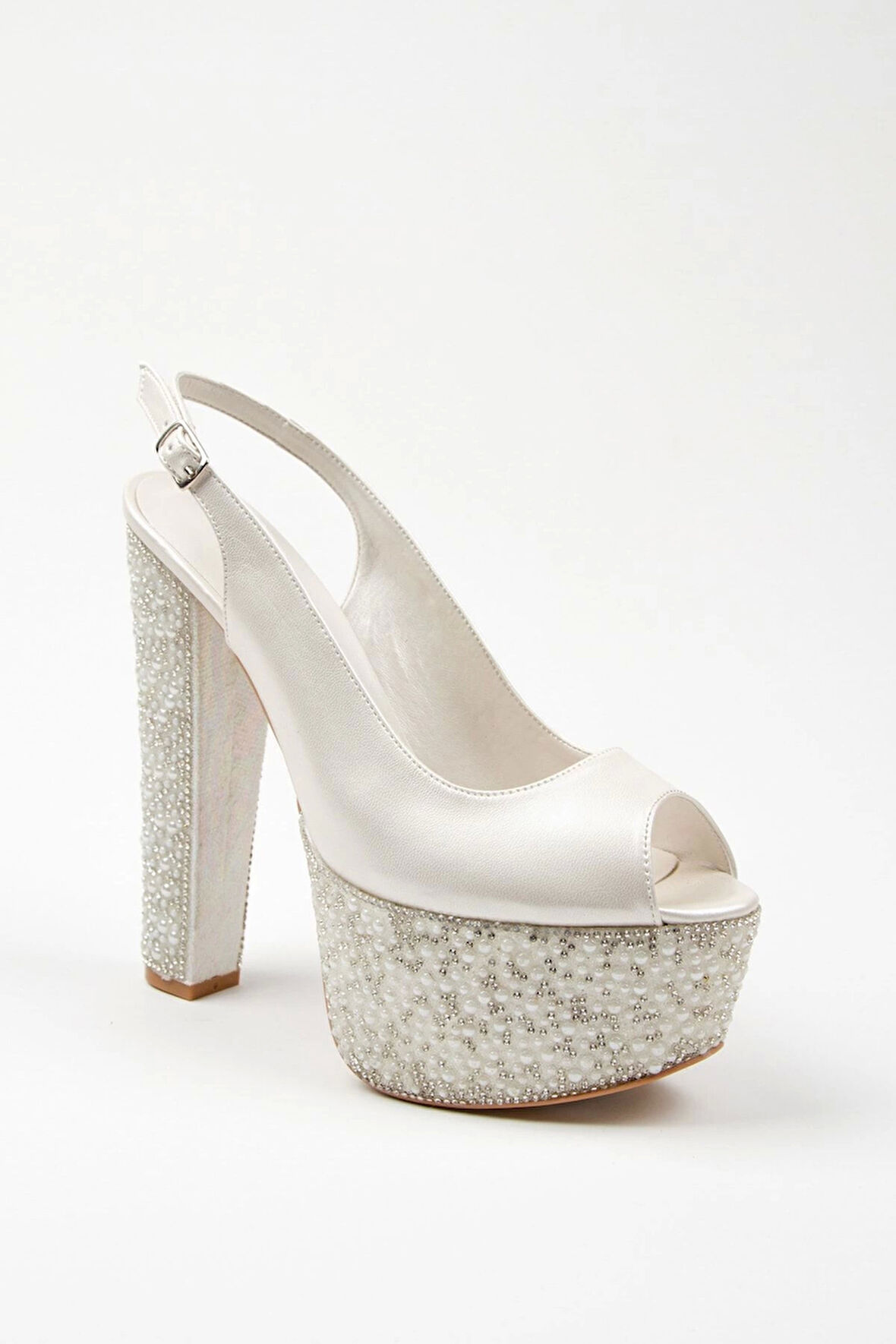 Sedef Cilt Ökçe Poli Inci Topuklu Kadın Abiye Ayakkabı Kadın Topuklu Şık Gece Ayakkabısı