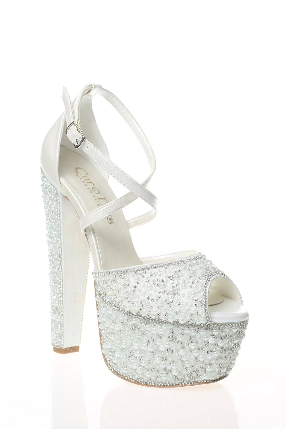 Kadın Sedef Cilt Full Inci Taş Abiye Ayakkabı Kadın Topuklu Şık Gece Ayakkabısı Zarif Tasarım