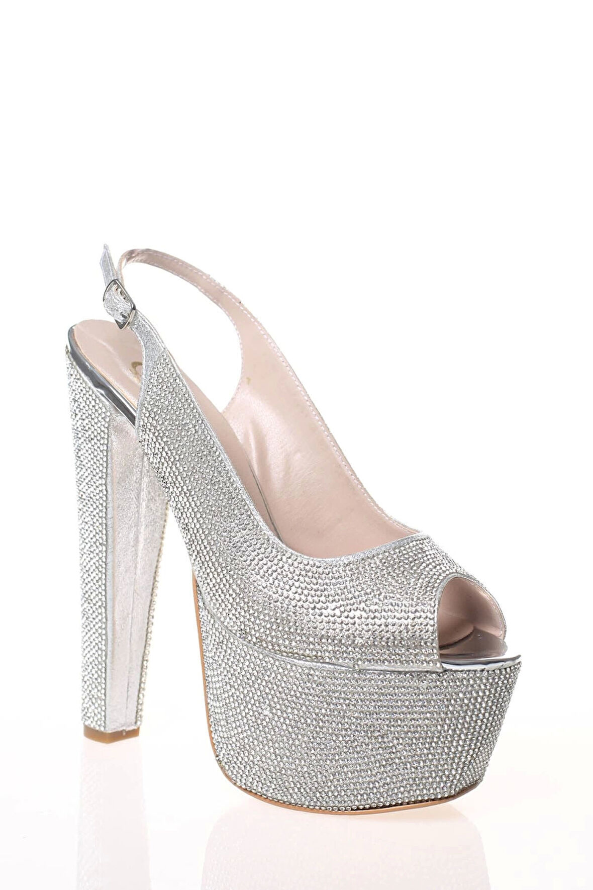 Kadın Gold Full Taş Yüksek Topuk Abiye Ayakkabı Kadın Topuklu Şık Gece Ayakkabısı