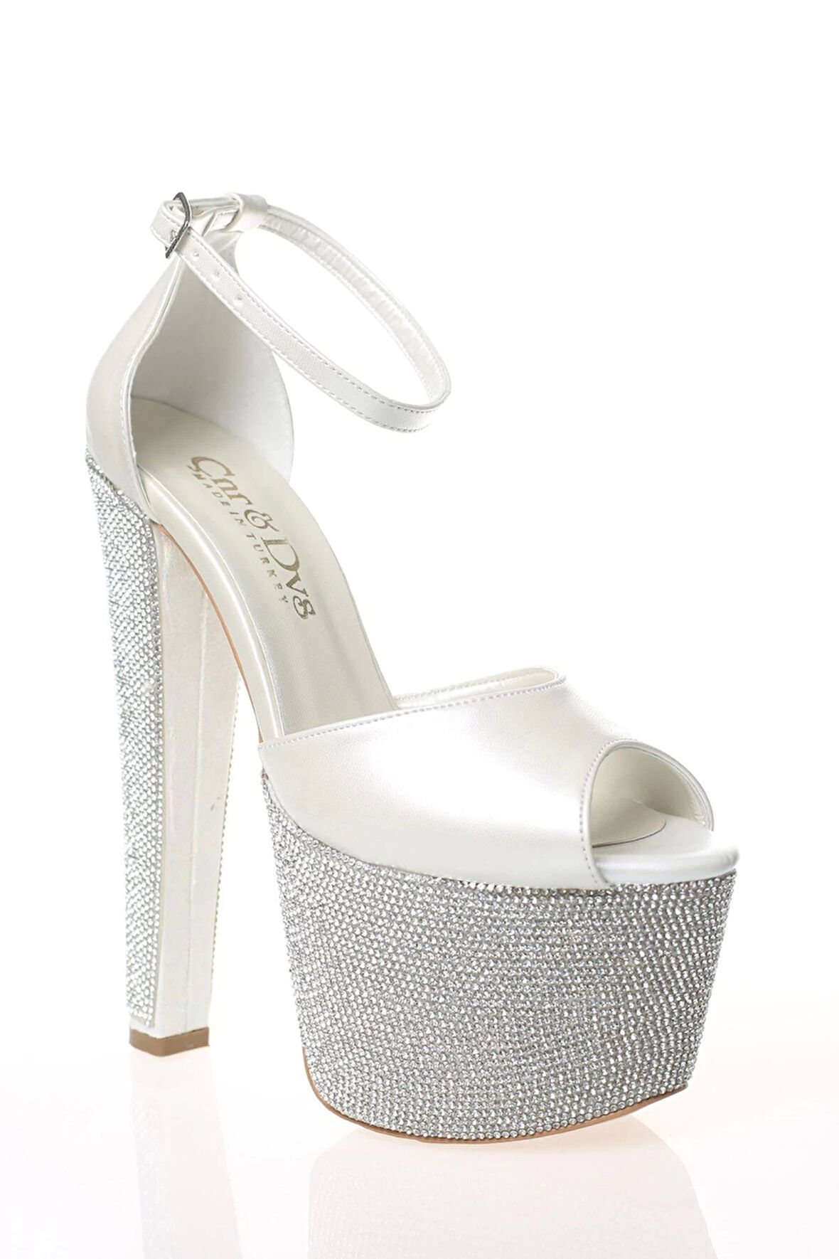 Kadın Fuşya Saten Ökçe Poli Taş Yüksek Topuk Abiye Ayakkabı Kadın Topuklu Şık Gece Ayakkabısı