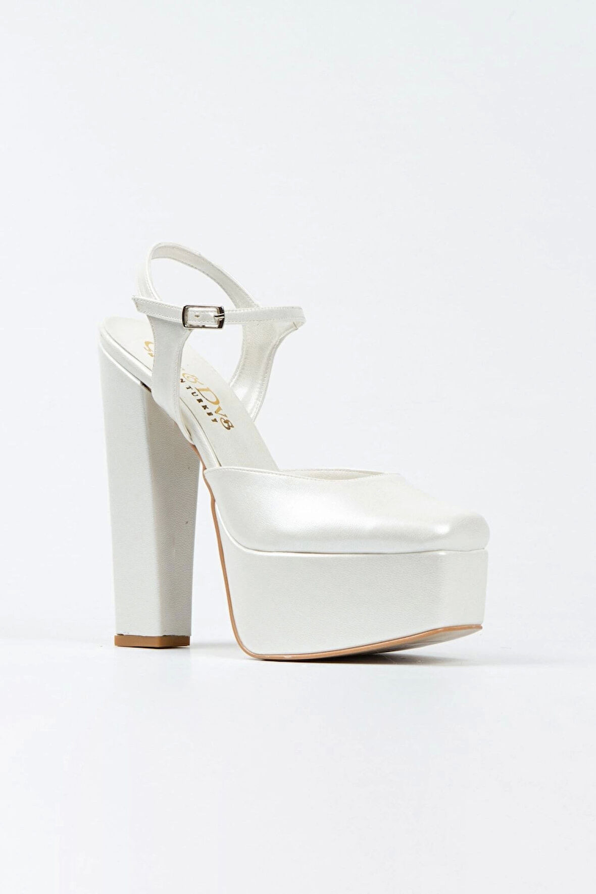 Sedef Cilt Klasik Köşe Kalıplı Kalın Topuklu Kadın Abiye Ayakkabı Kadın Topuklu Şık Gece Ayakkabısı