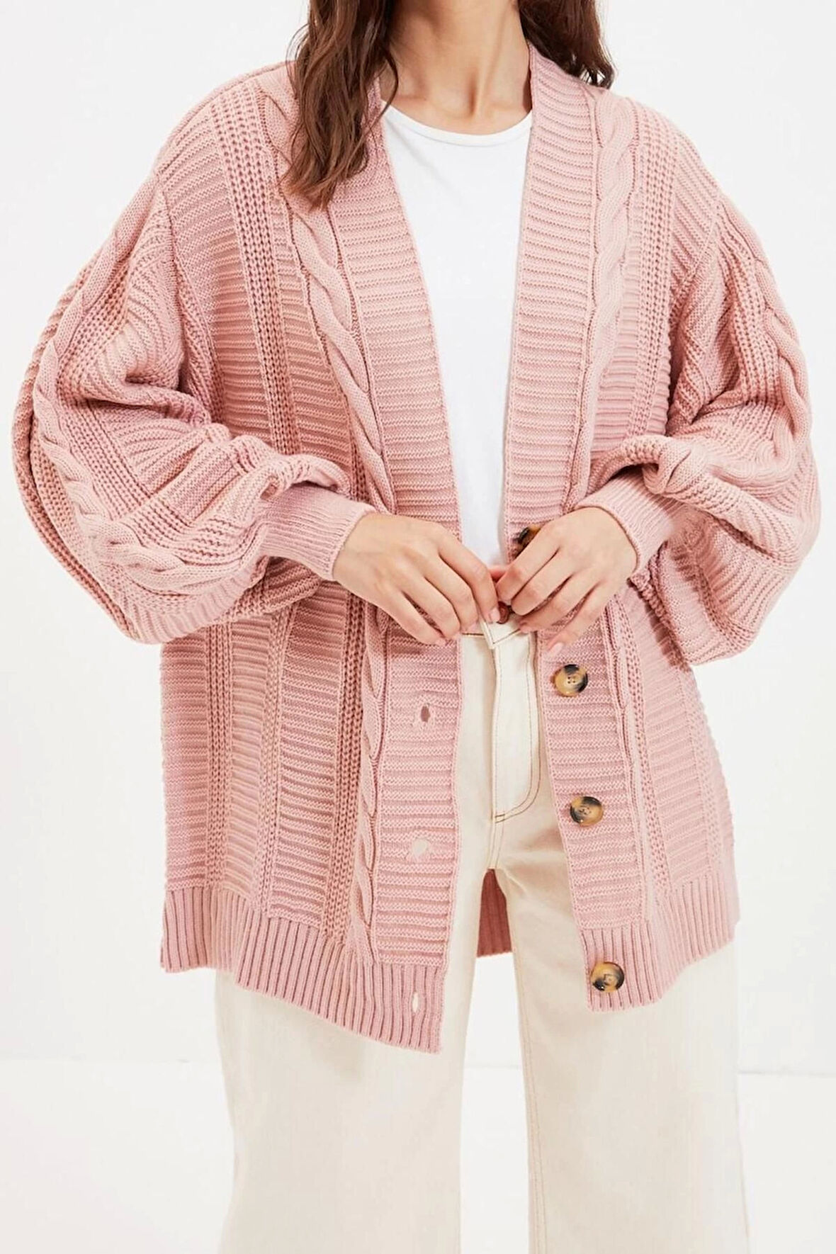 Kadın Modern Tarz Regular V Yaka Regular Triko Hırka