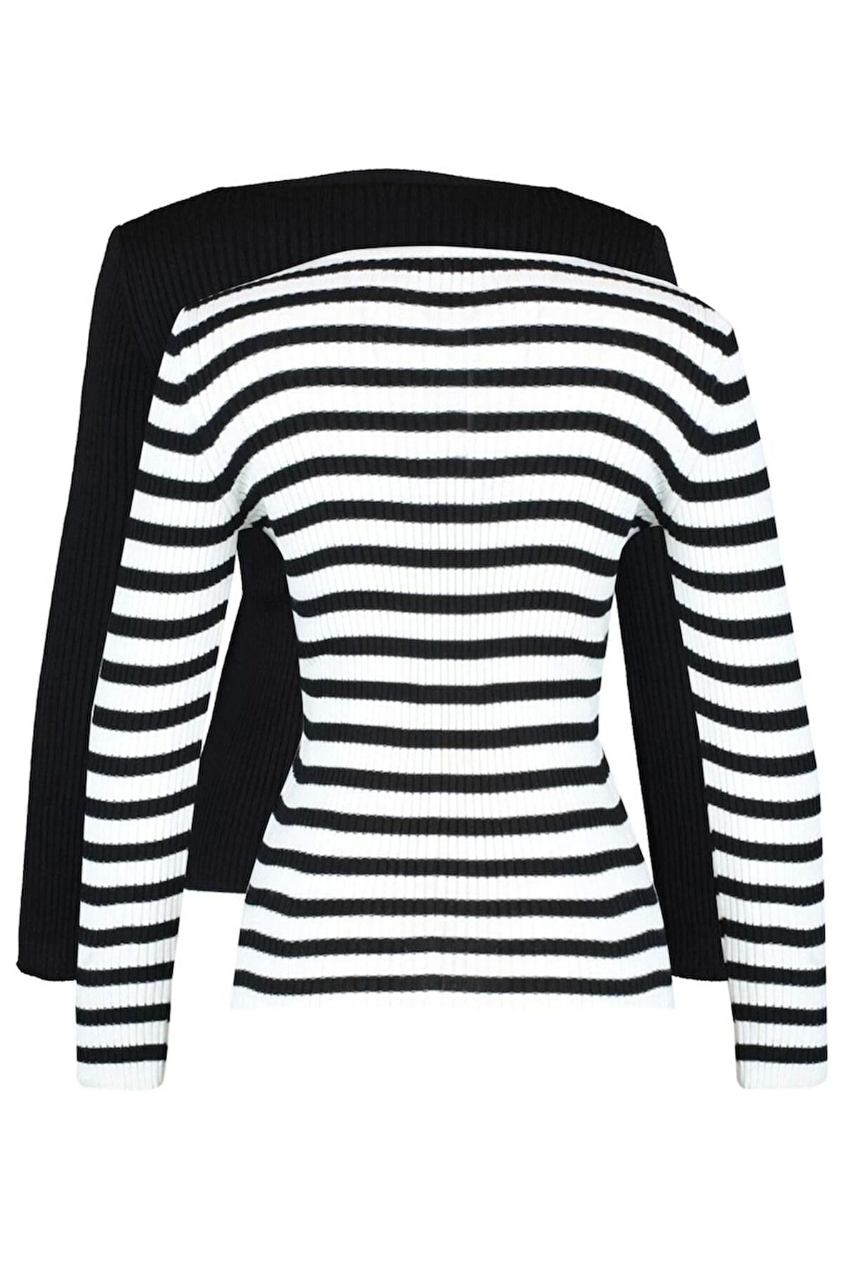 Kadın Modern Tarz Rahat Uzun Bisiklet Yaka Düz Kol Regular Triko Kazak