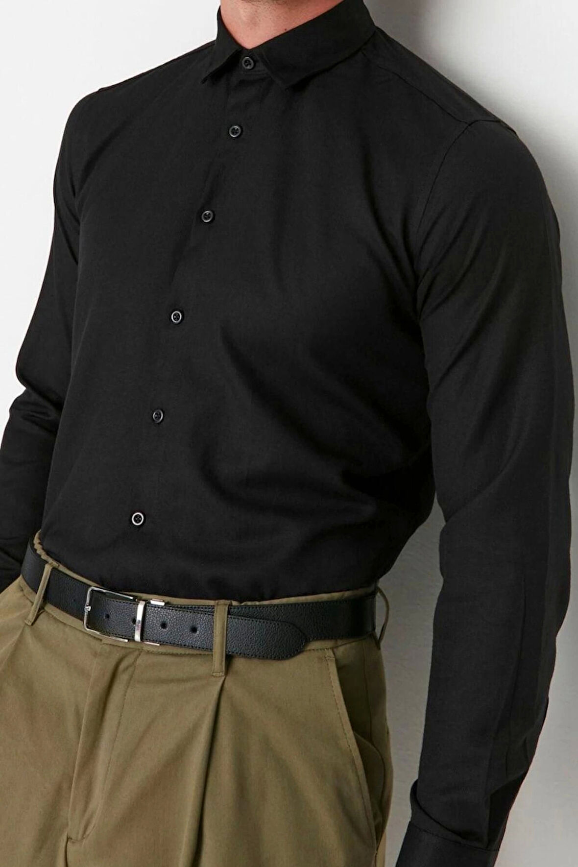 Moda Erkek Gömlek Yaka Düz Desen Resmi Erkek Basic Oxford Klasik Kolay Ütülenebilir Gömlek