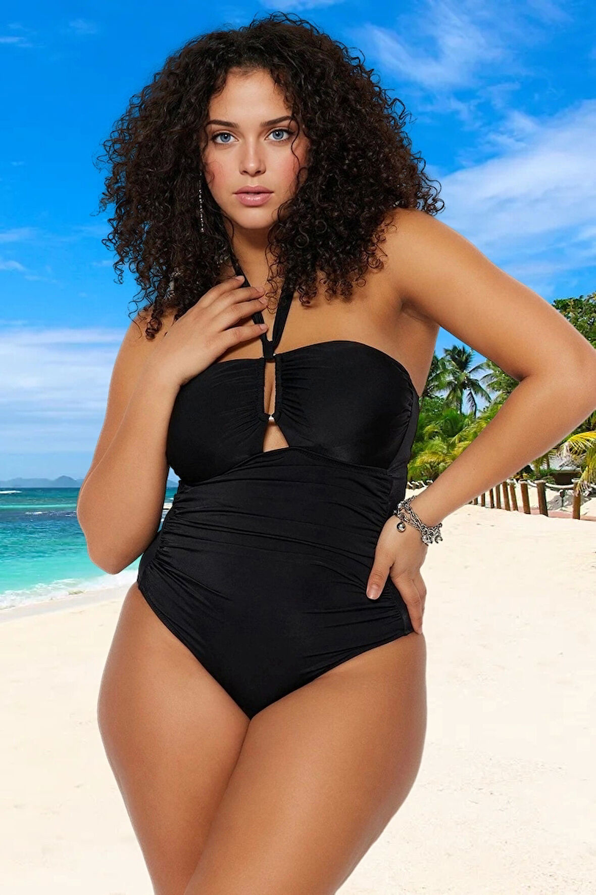 Konforlu Plus Size Mayo Tasarım Büyük Beden Battal Boy Su Sporları İçin