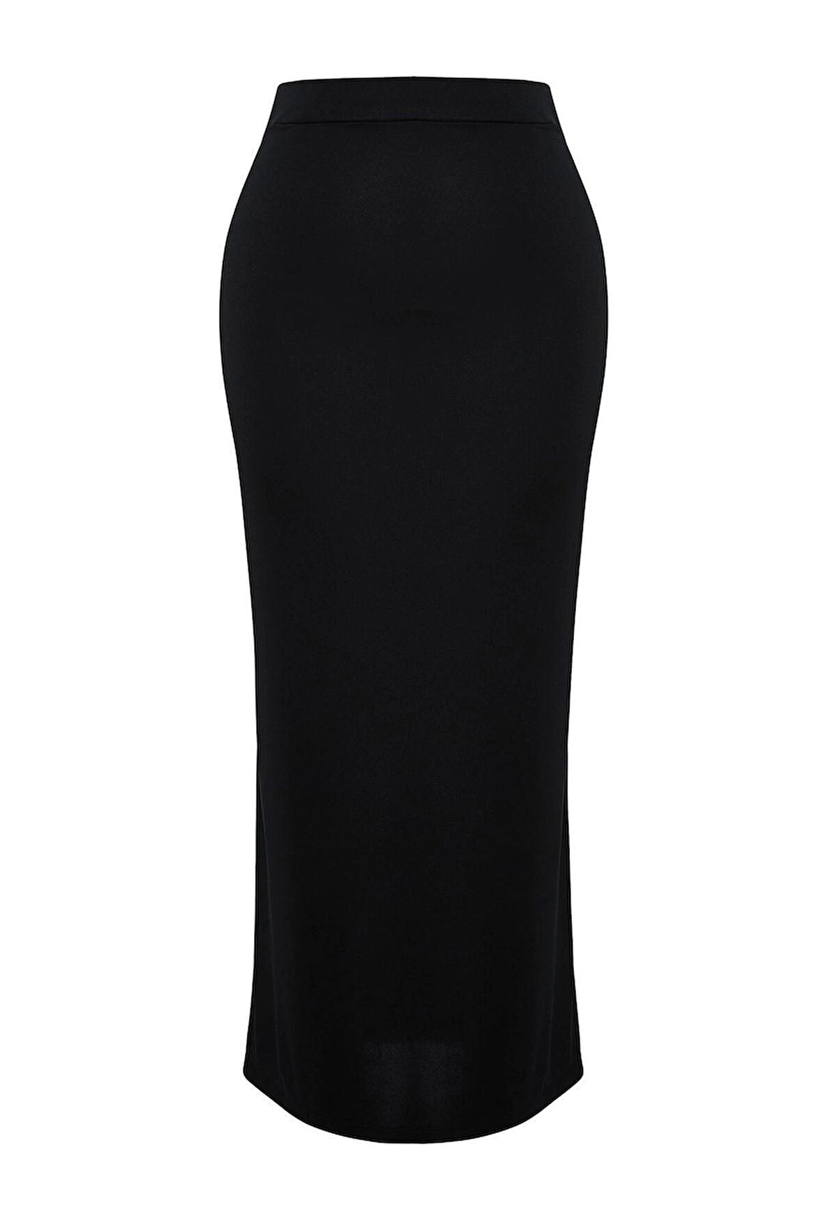 Moda Regular Düz Desen Günlük Maxi Boy Maxi Yüksek Bel Esnek Örme Etek