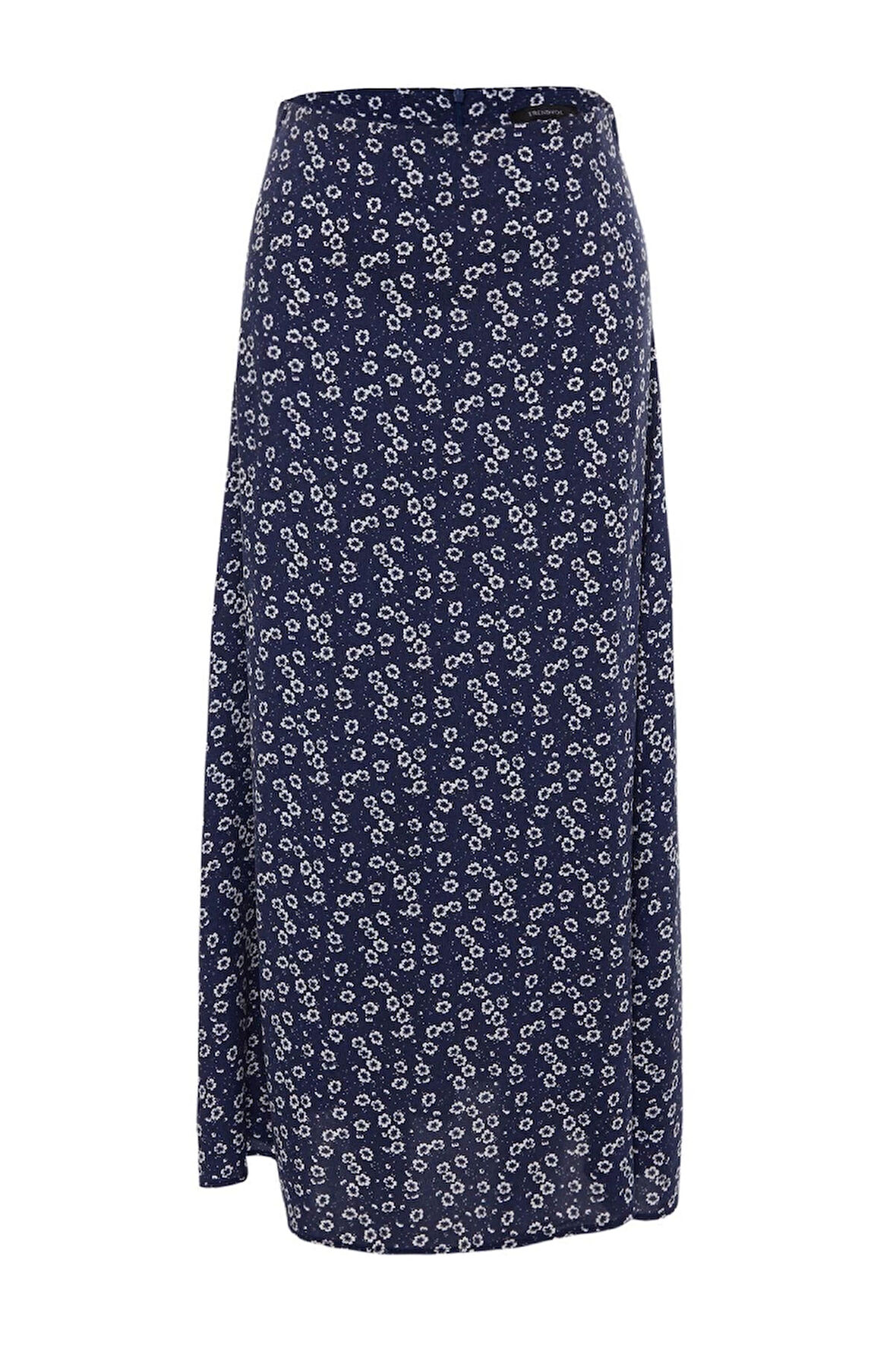 Moda Regular Retro Desen Günlük Midi Boy Viskon Kumaşlı Midi Boy Dokuma Etek