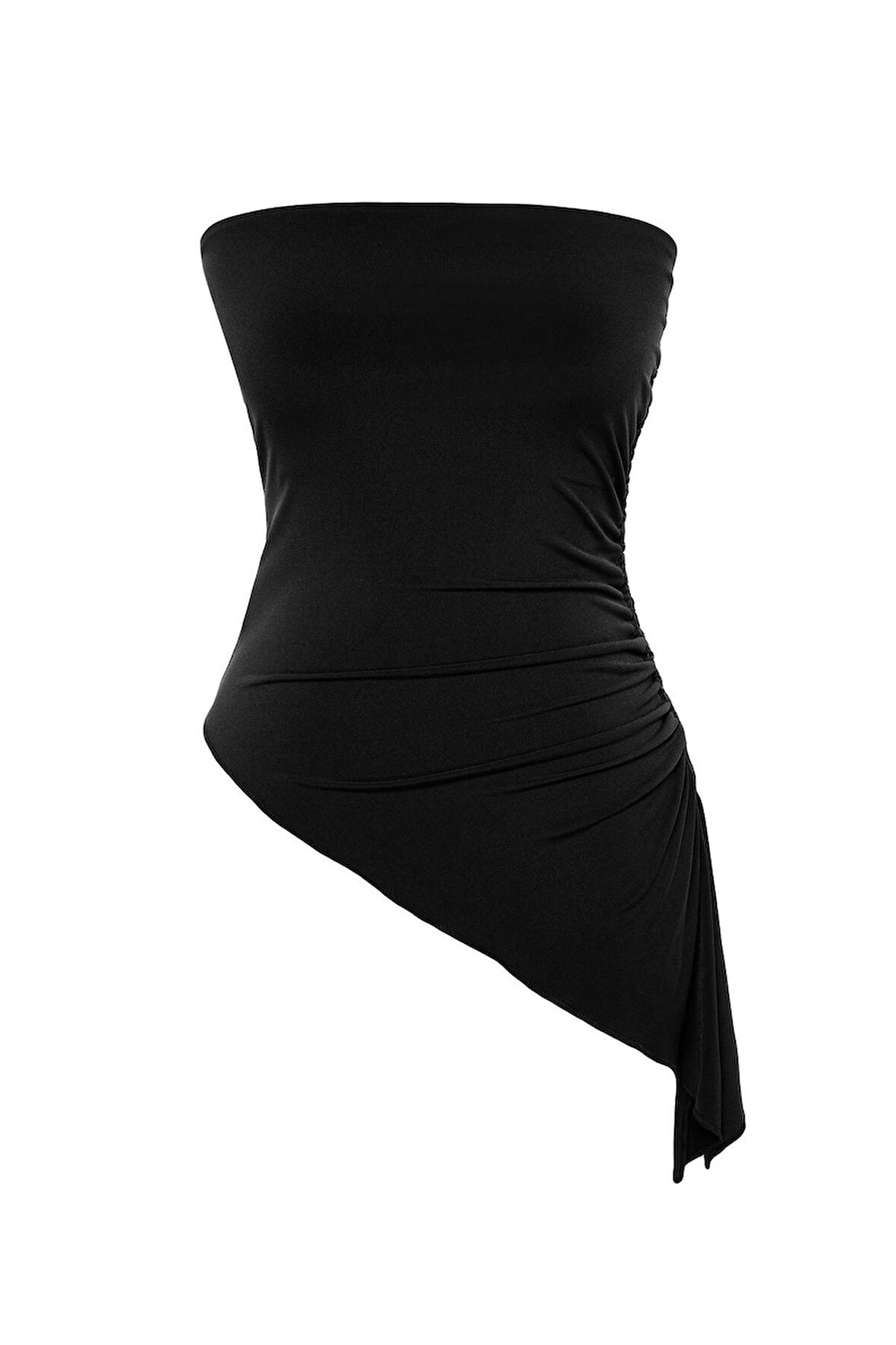 Moda Straplez Örme Slim Düz Desen Casual Günlük Regular Kolsuz Bluz