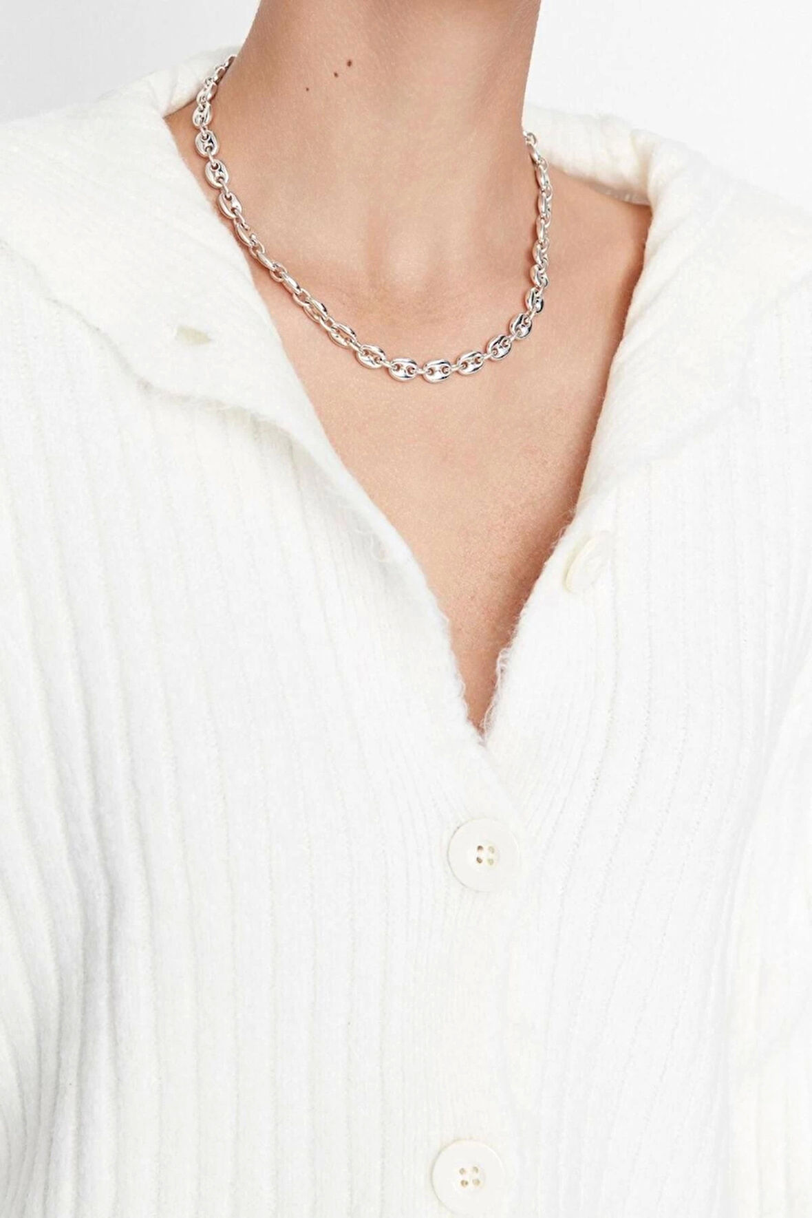 Kadın Modern Tarz Rahat Uzun Dik Yaka Düz Kol Crop Triko Hırka