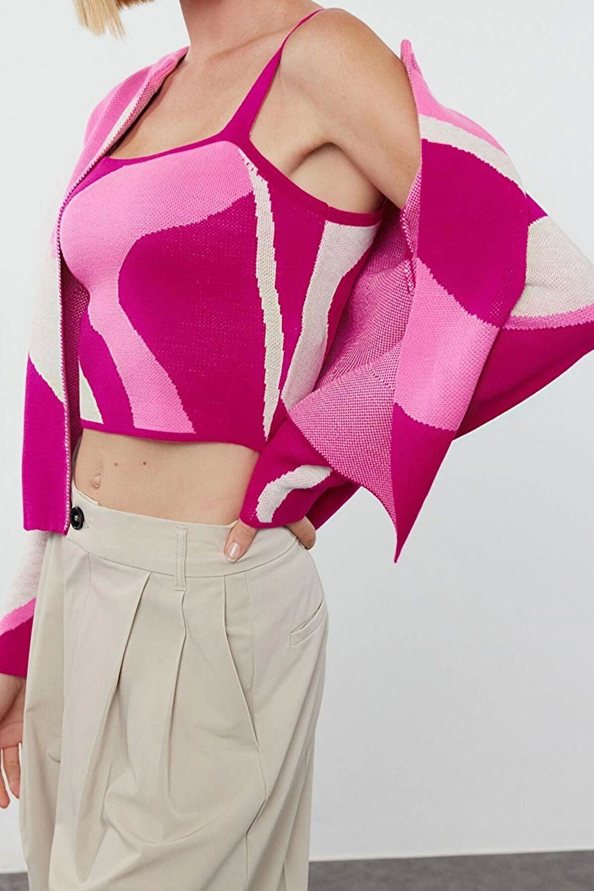 Kadın Modern Tarz Regular Bisiklet Yaka Regular Triko Takım