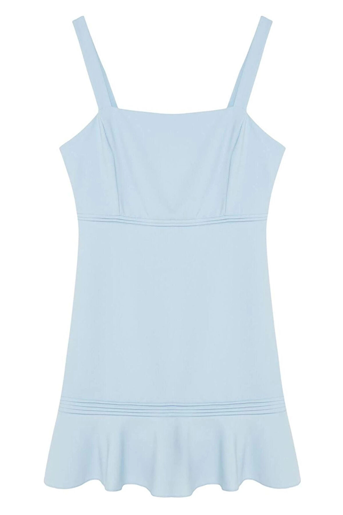 Moda Fit Casual Günlük Finike Dokuma Kare Yaka Truvakar Kol Kol Bodycone Mini Boy Büyük Beden Elbise