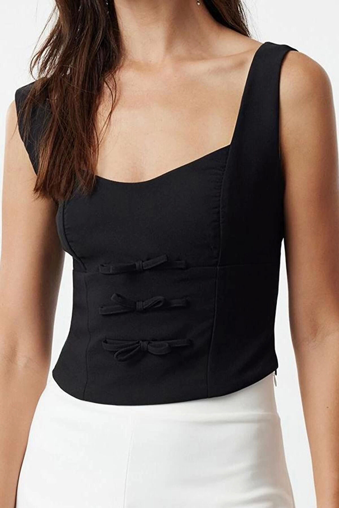 Stil Kadın Fiyonk Detaylı Bluz Regular Dokuma Fitted Kalıp