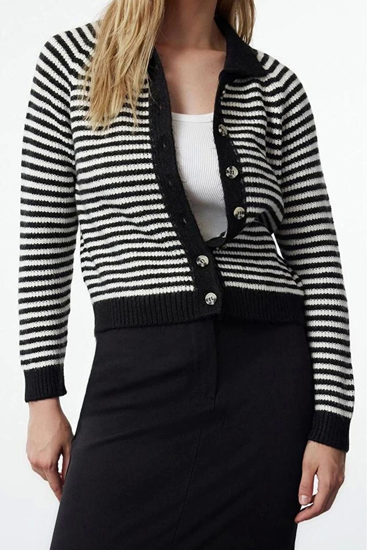 Kadın Modern Tarz Regular Polo Yaka Regular Triko Hırka