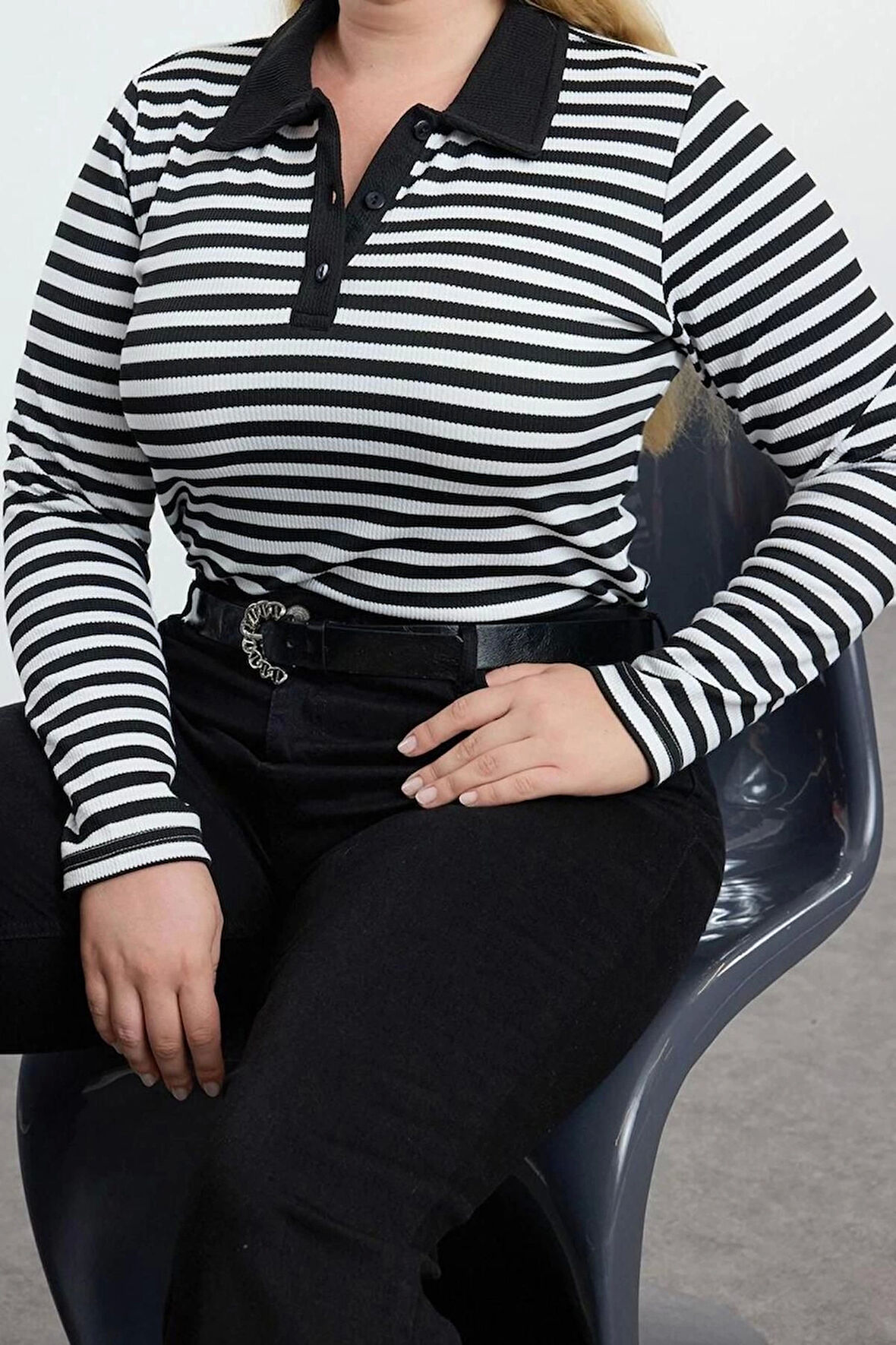 Stil Kadın Bluz Regular Örme Regular Kalıp Büyük Beden