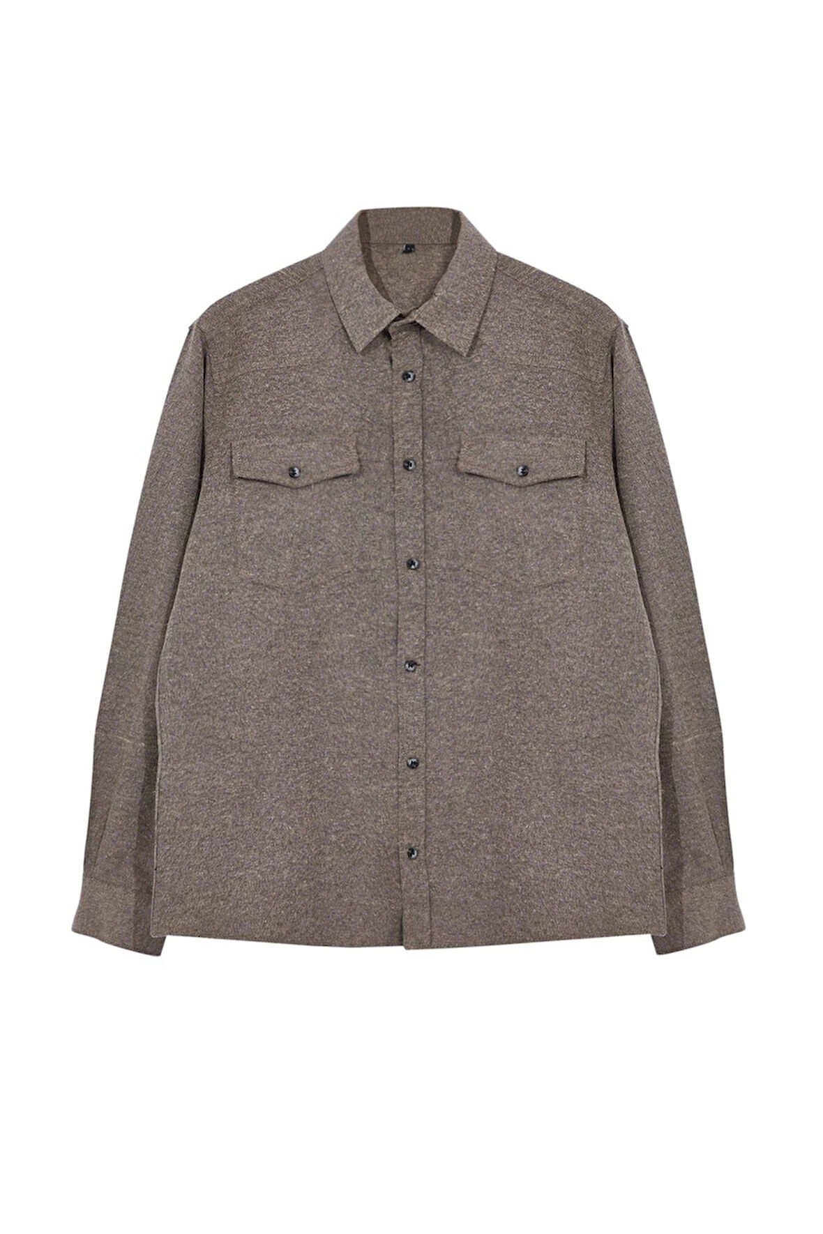 Şık Düz Desen Gömlek Yaka Regular Fit Cepli Flanel Kışlık Oduncu Ceket Gömlek