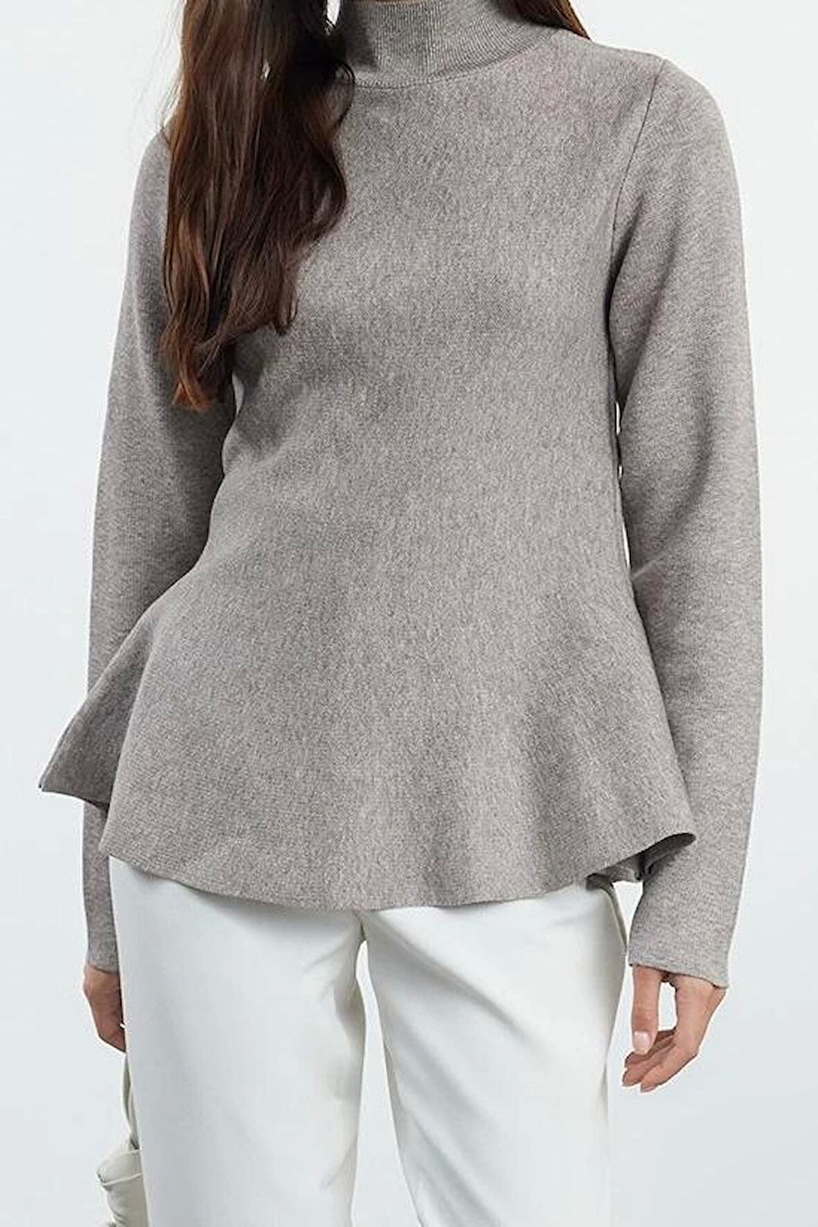 Stil Modern Kadın Regular Standart Kol Dik Yaka Özel İplik Triko Kazak