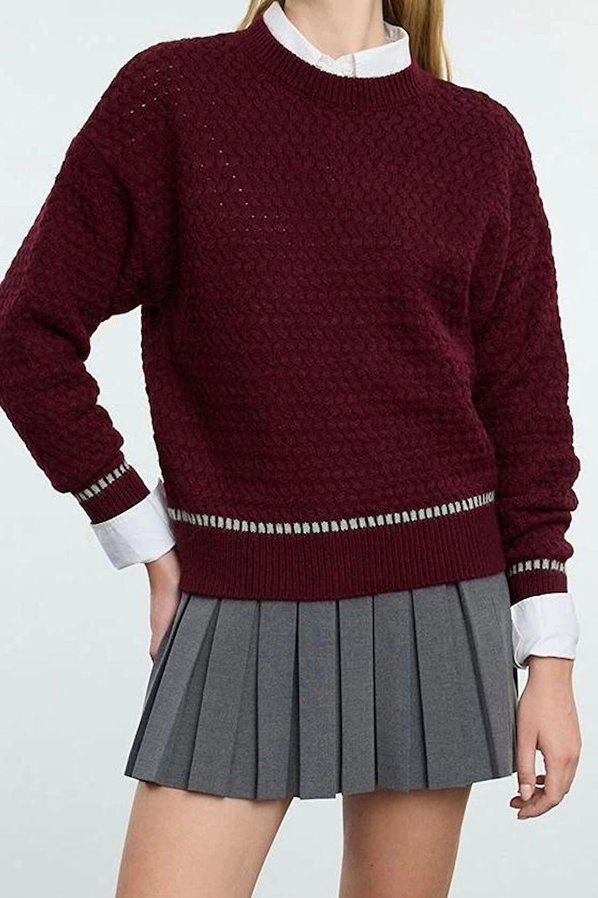 Stil Modern Kadın Regular Standart Kol Bisiklet Yaka Yumuşak Dokulu Saç Örgülü Triko Kazak