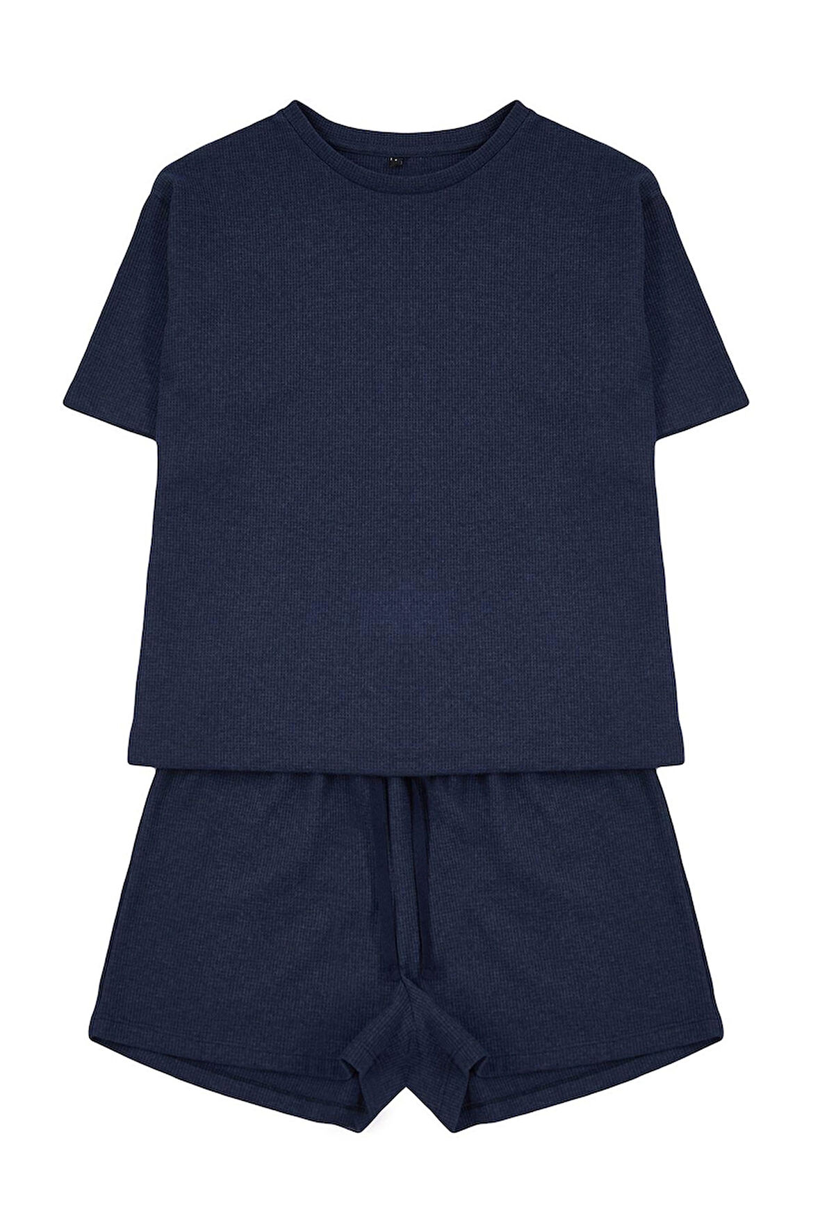 Tarz Rahat Kısa Kollu Boru Paça Waffle Kumaş Örme Pijama Takımı