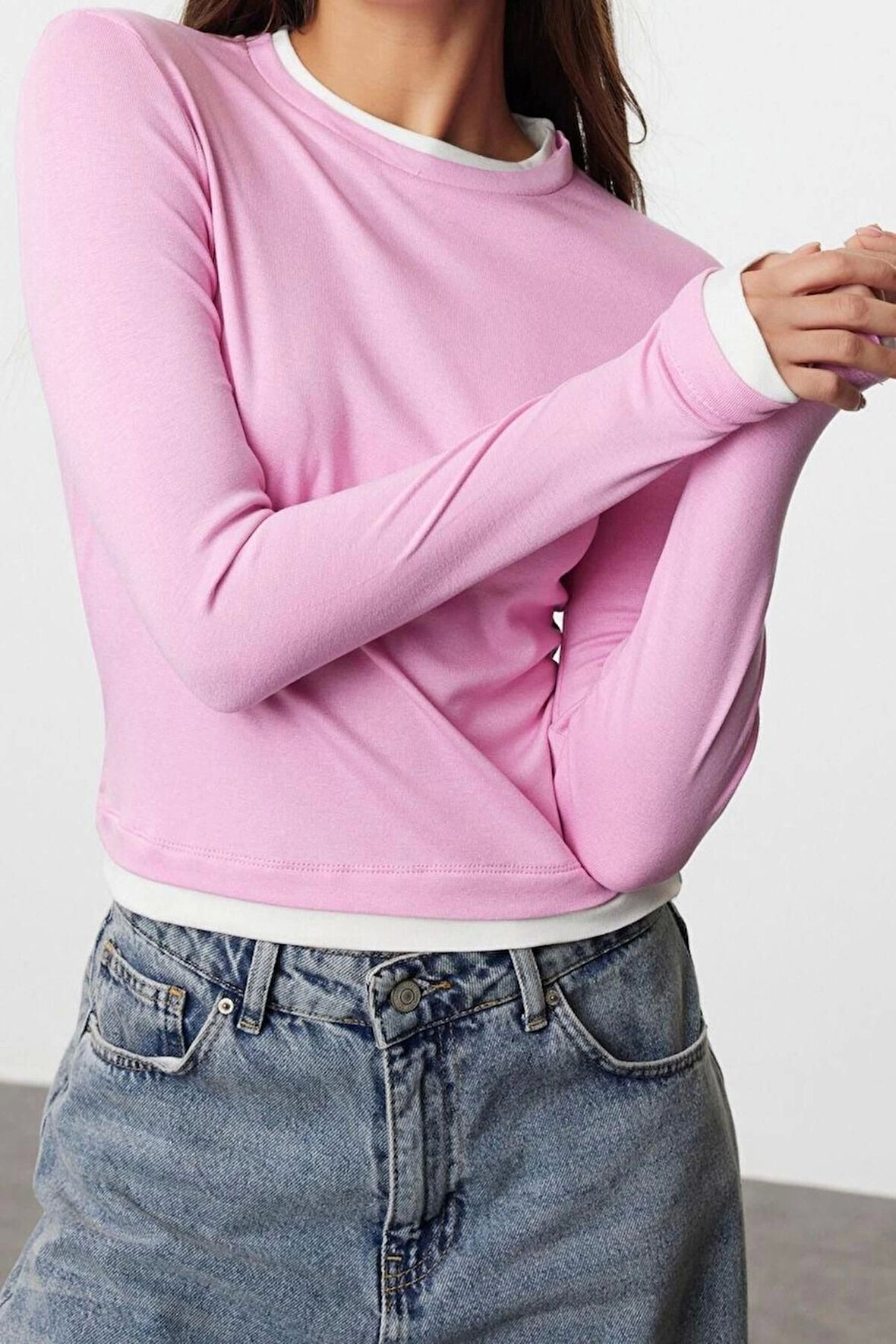 Stil Kadın Fitted Vücuda Oturan Viskon Yumuşak Kumaşlı Esnek Bluz Regular Örme Slim Kalıp