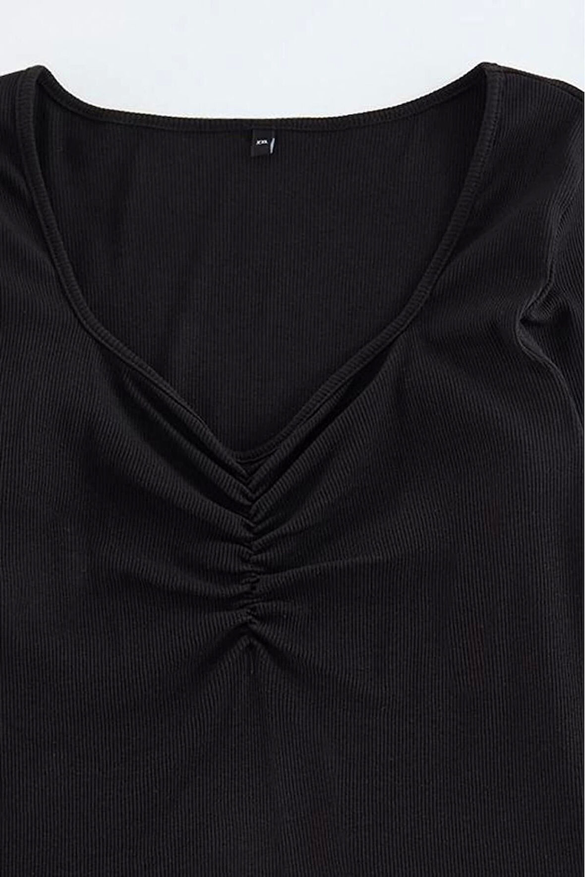 Stil Kadın Kaşkorse Bluz Regular Örme Fitted Kalıp Büyük Beden