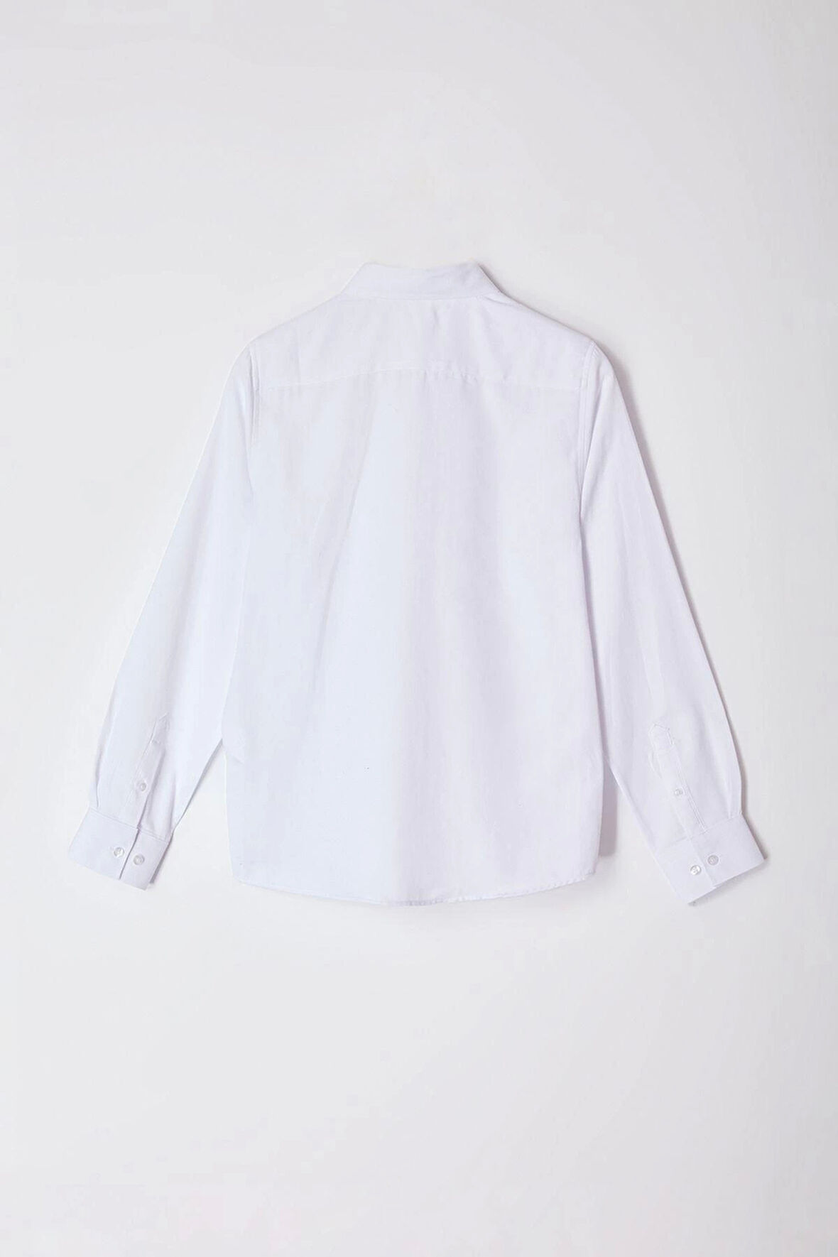 Şık Düz Desen Düğmeli Yaka Slim Fit Nakış Detaylı Oxford Kolay Ütülenebilir Smart Gömlek