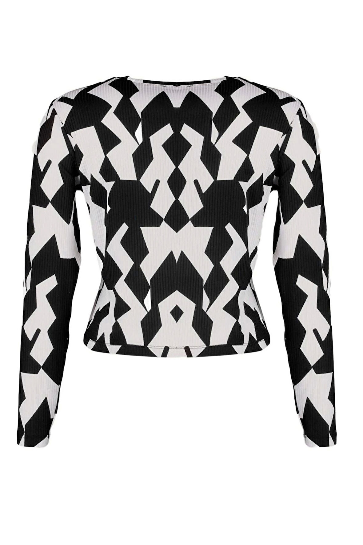 Moda Büyük Beden Bisiklet Yaka Örme Fit Düz Desen Casual Günlük Regular Uzun Kol Bluz