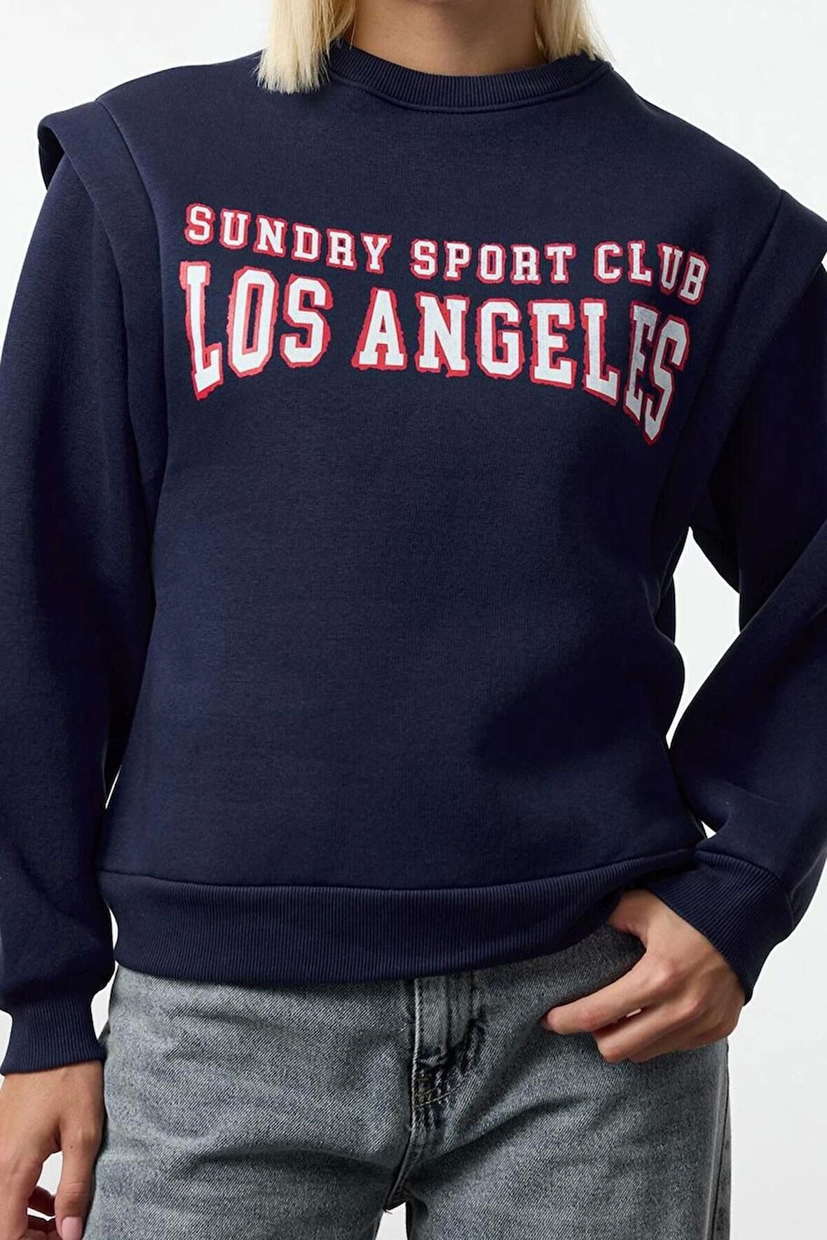 Tarz Regular Bisiklet Yaka Düşük Kol Regular Geniş Kalıp Kalın İçi Polarlı Örme Sweatshirt