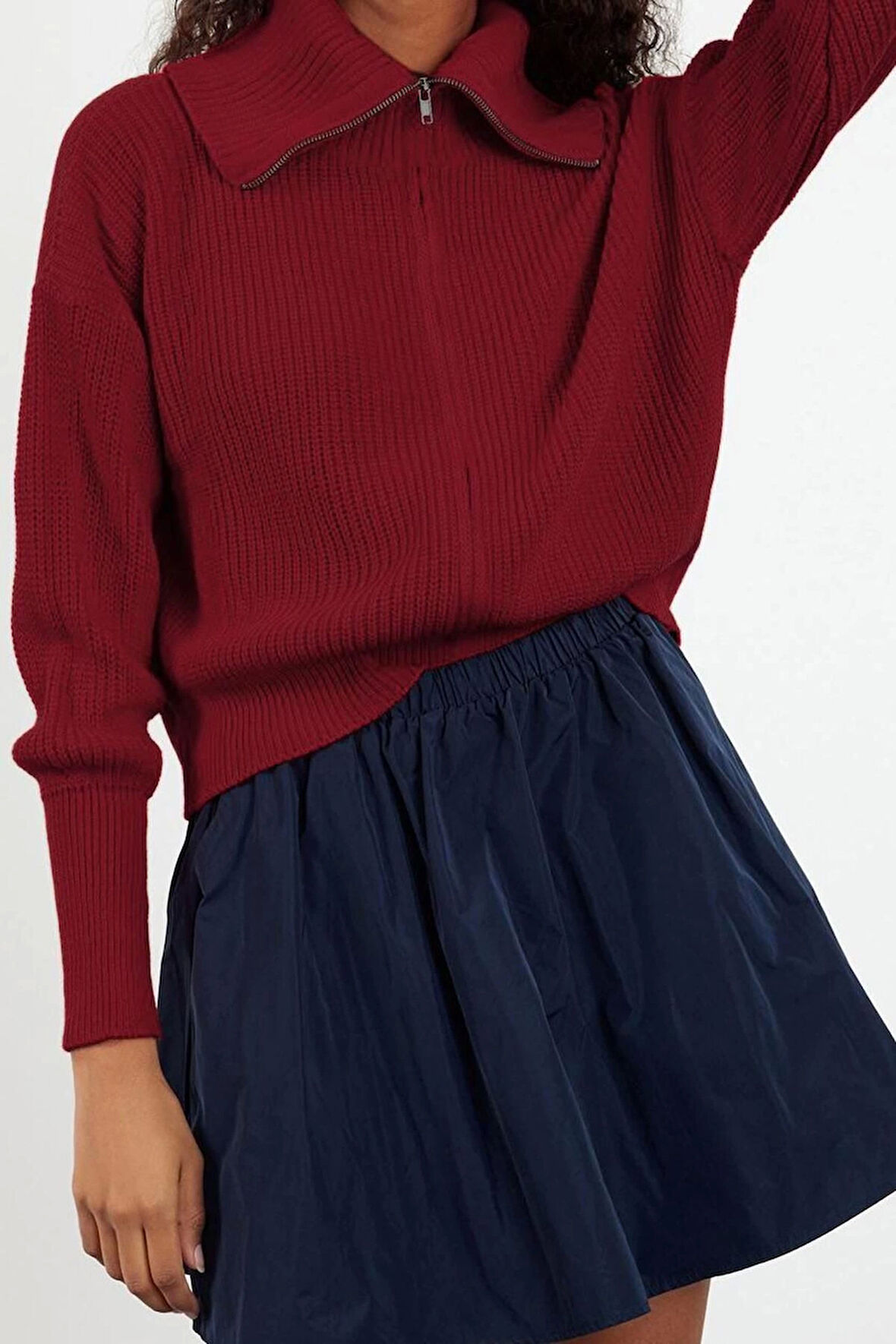 Kadın Modern Tarz Rahat Uzun Devrik Yaka Düz Kol Regular Triko Hırka