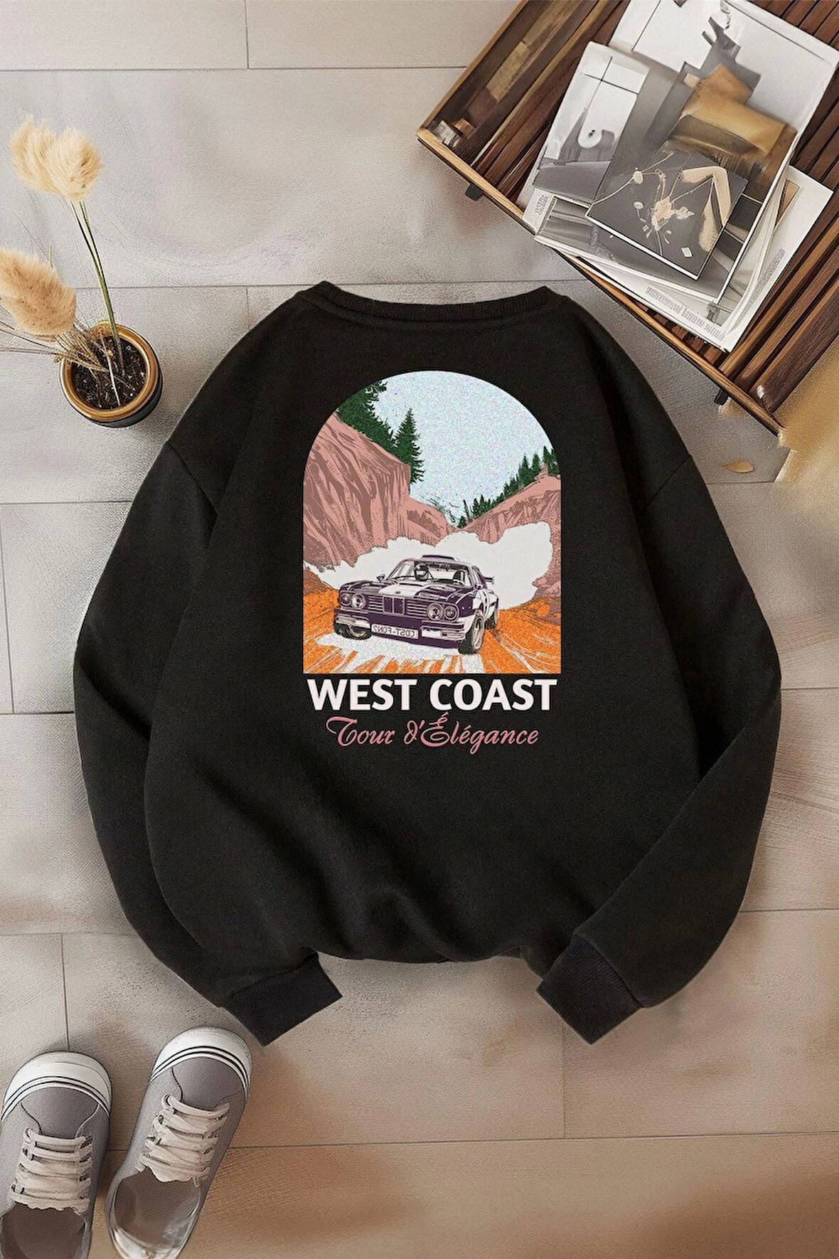 Unisex Tarz Oversize Bisiklet Yaka Standart Kol Standart Geniş Kesim Sıcak Tutan Sweatshirt