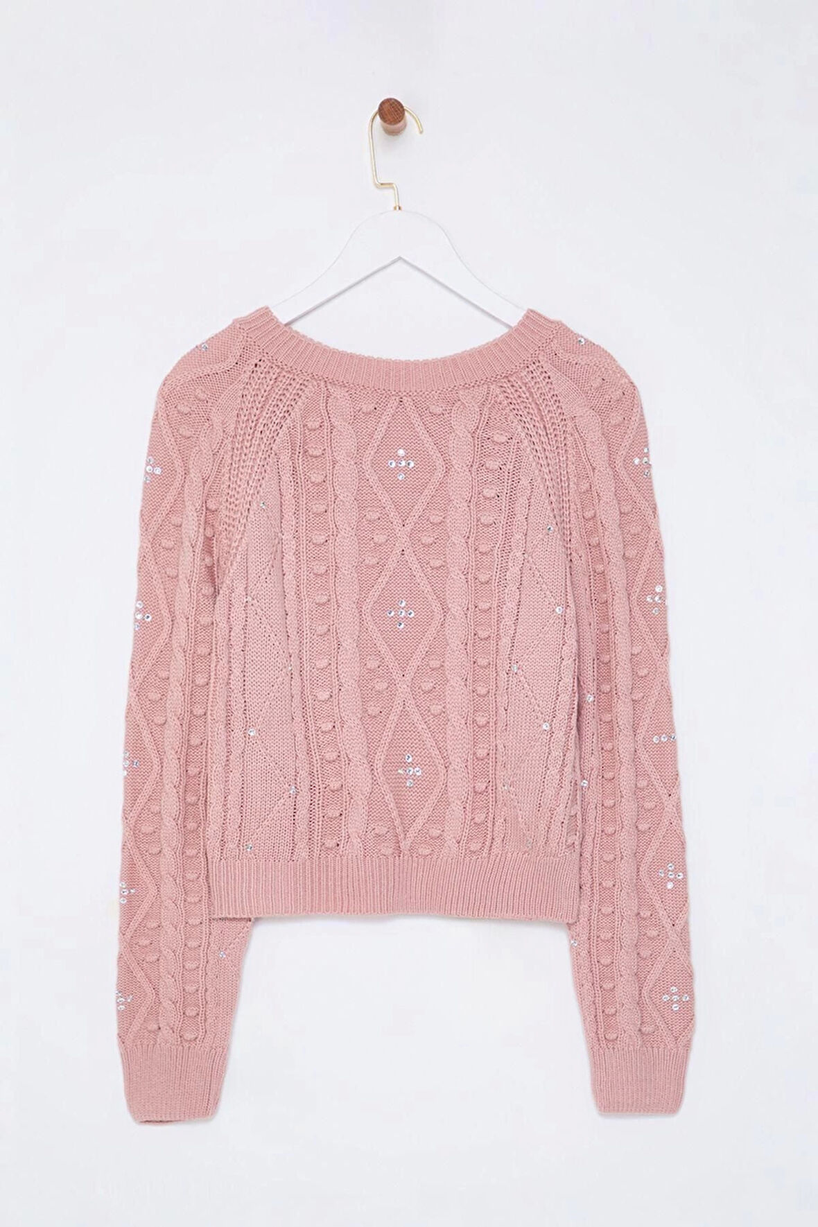 Stil Modern Kadın Regular Reglan Kol Bisiklet Yaka Çift Taraflı Kullanılabilen Triko Kazak-Hırka