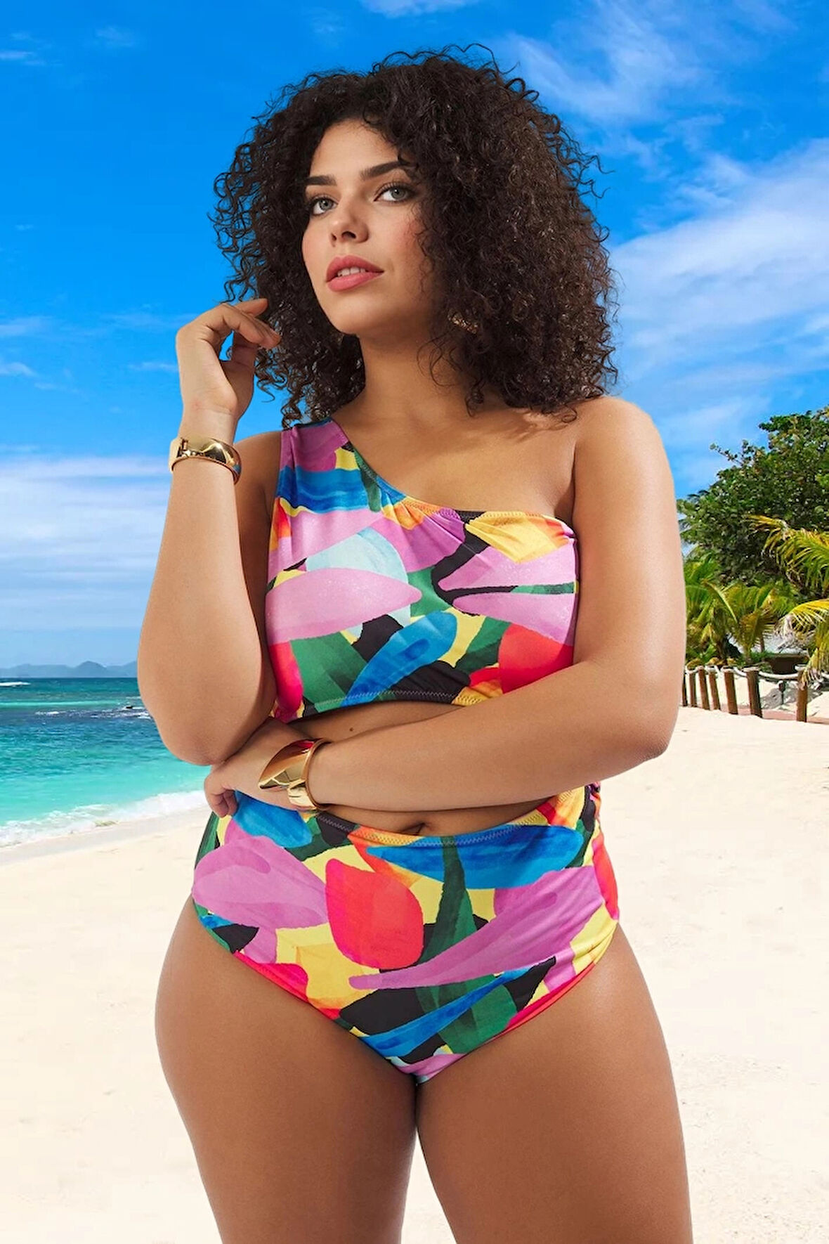 Konforlu Plus Size Mayo Tasarım Büyük Beden Battal Boy Deniz Kıyafeti