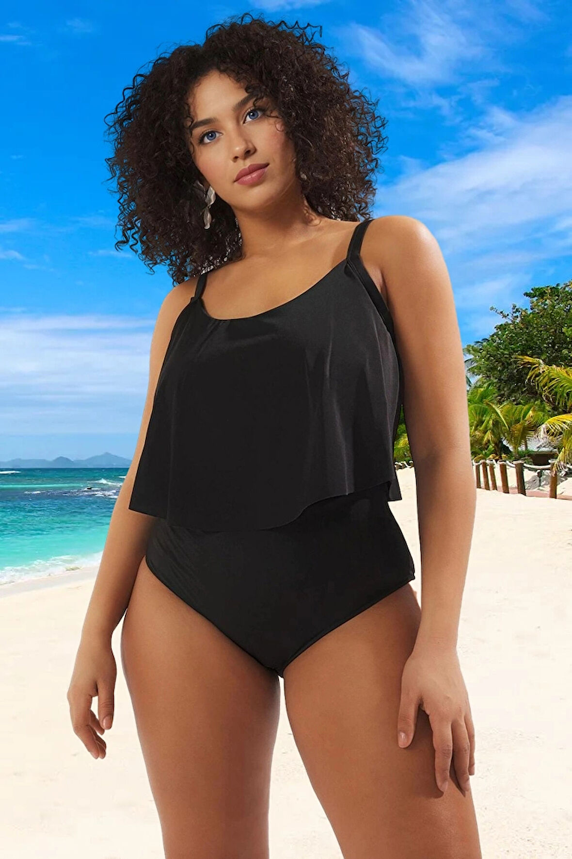 Konforlu Plus Size Mayo Tasarım Büyük Beden Yüksek Konfor Özgüvenli Stil